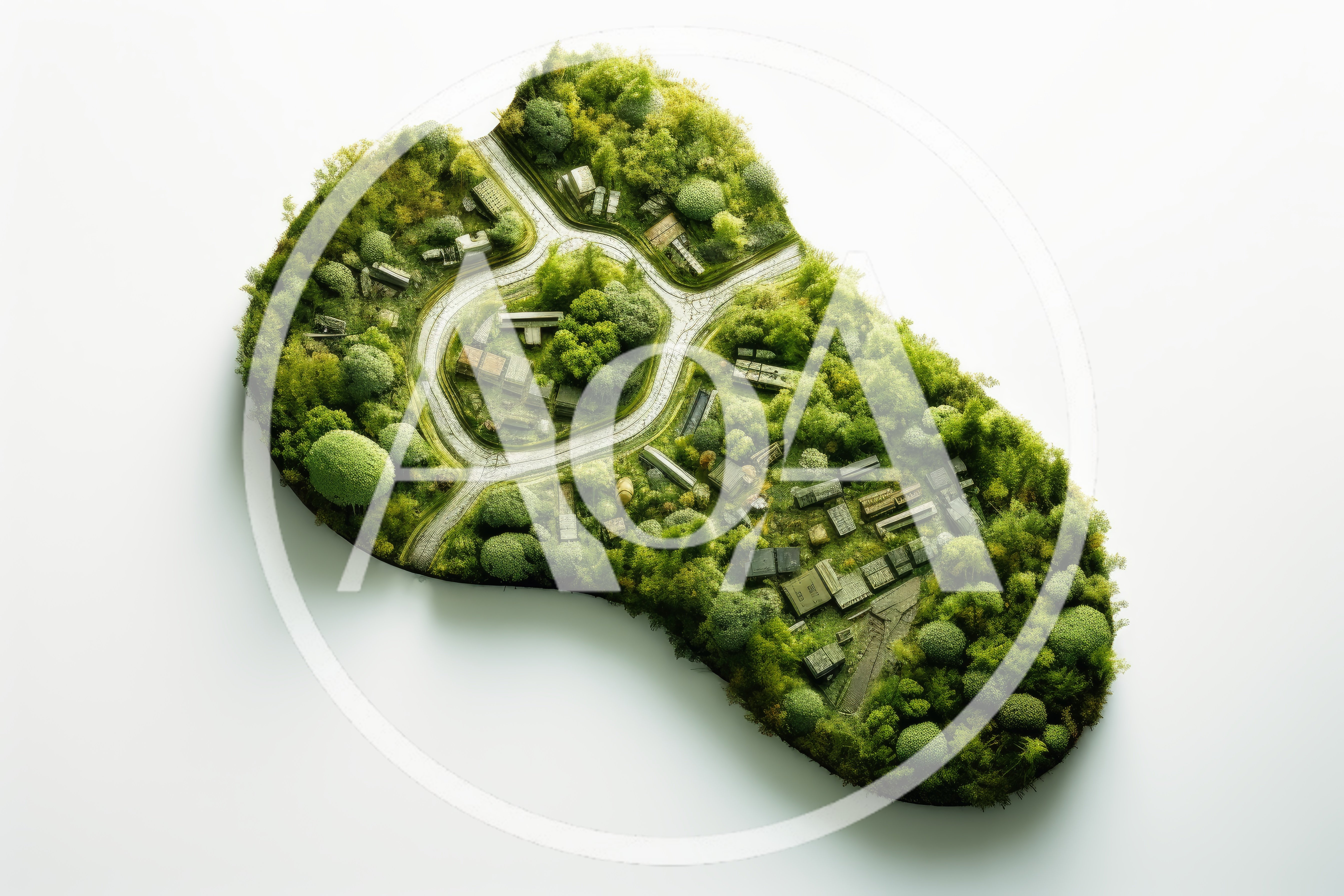 Miniature Diorama Of A Forest Village Footprint