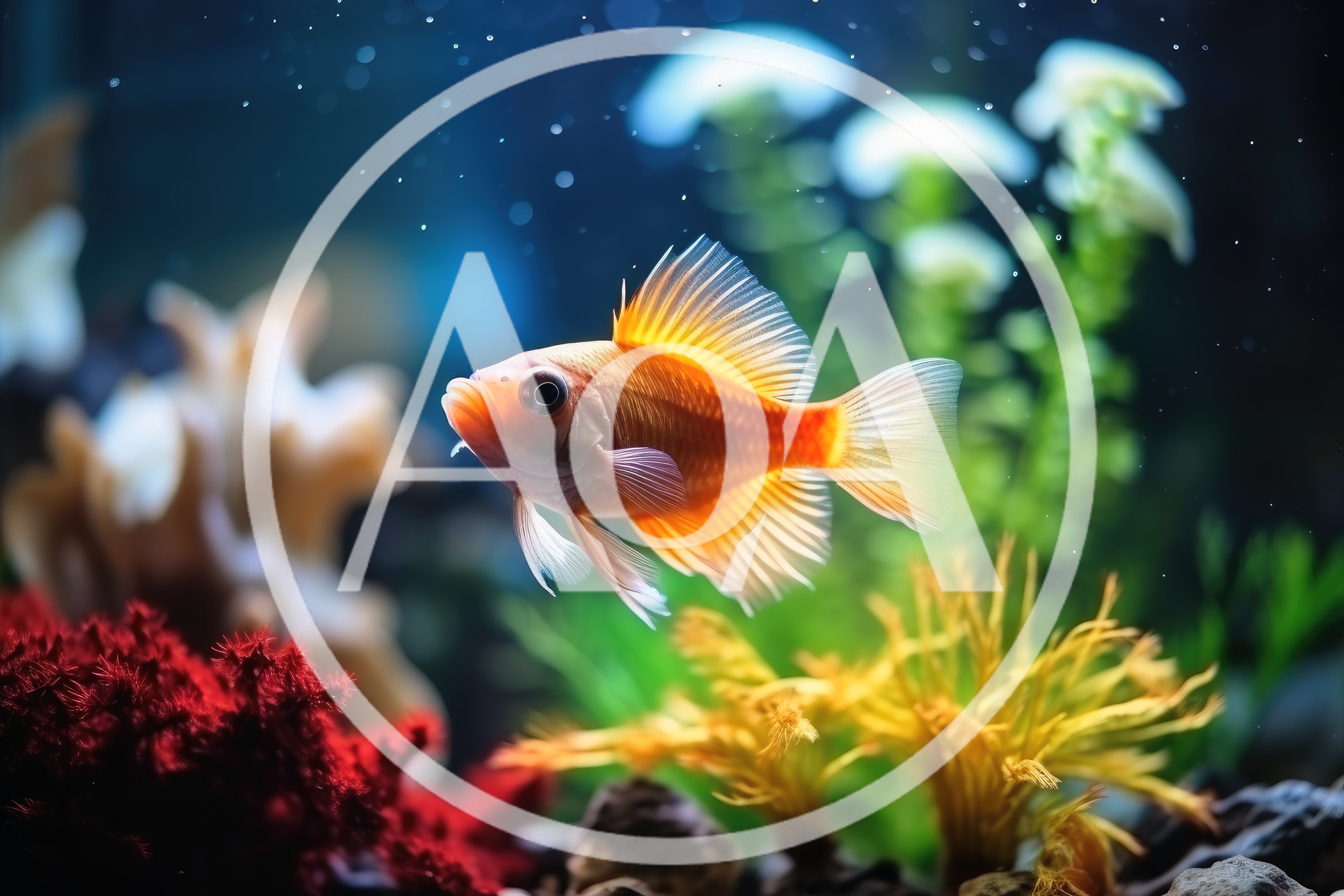 Vibrant Orange Fish Swimming In A Tropical Aquarium