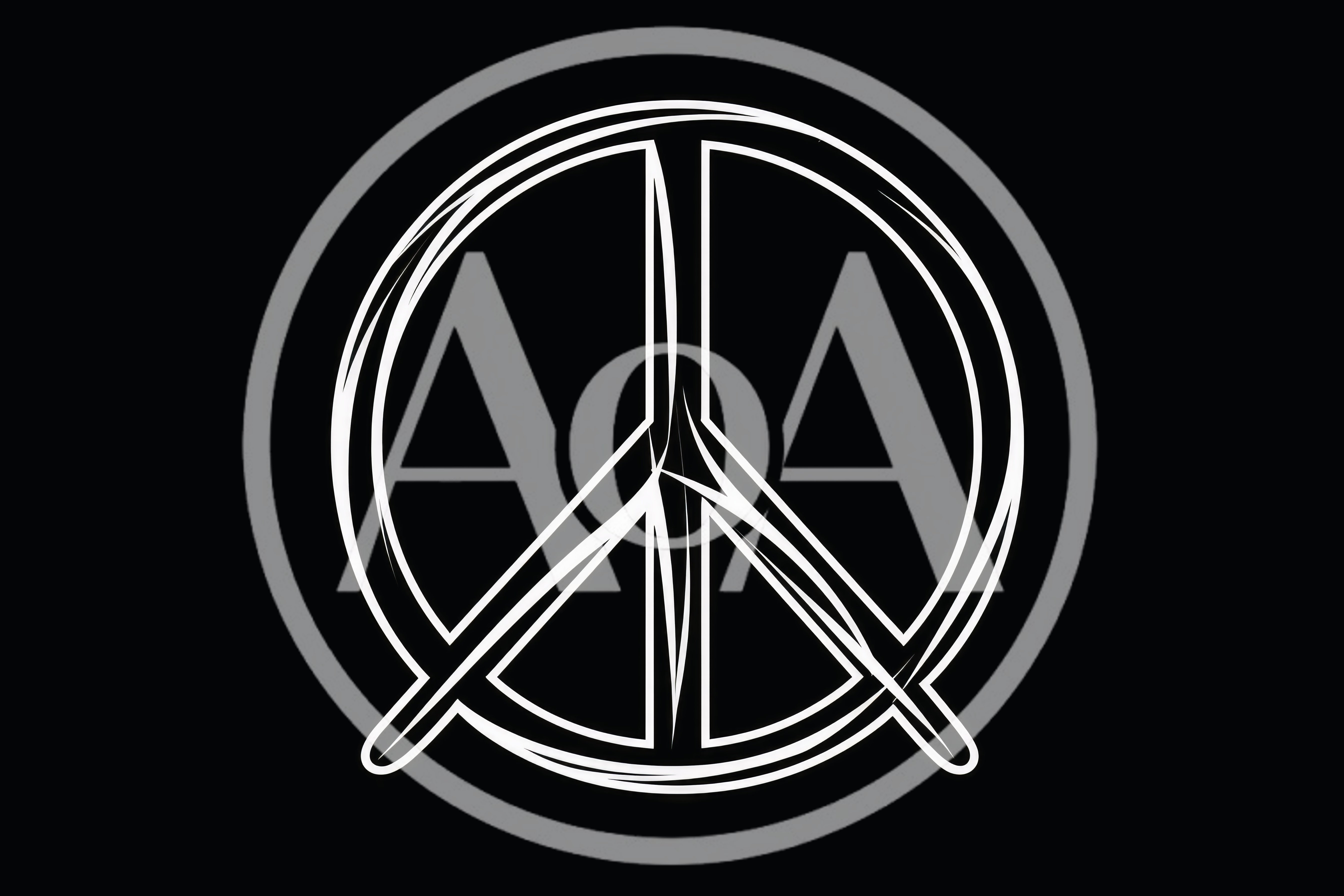 Stylized White Peace Symbol On Black Background