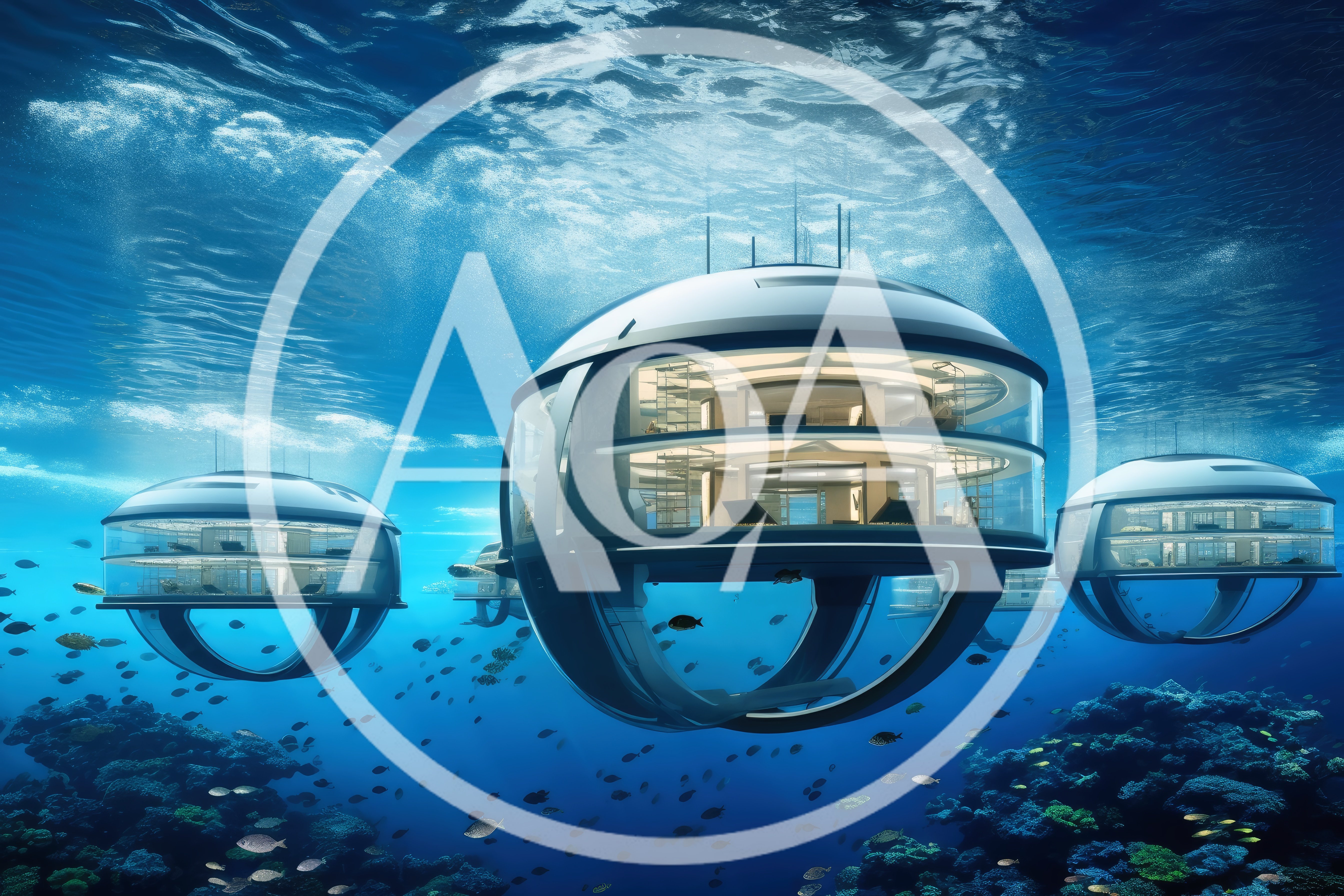 Futuristic Underwater Residential Pods In Deep Ocean