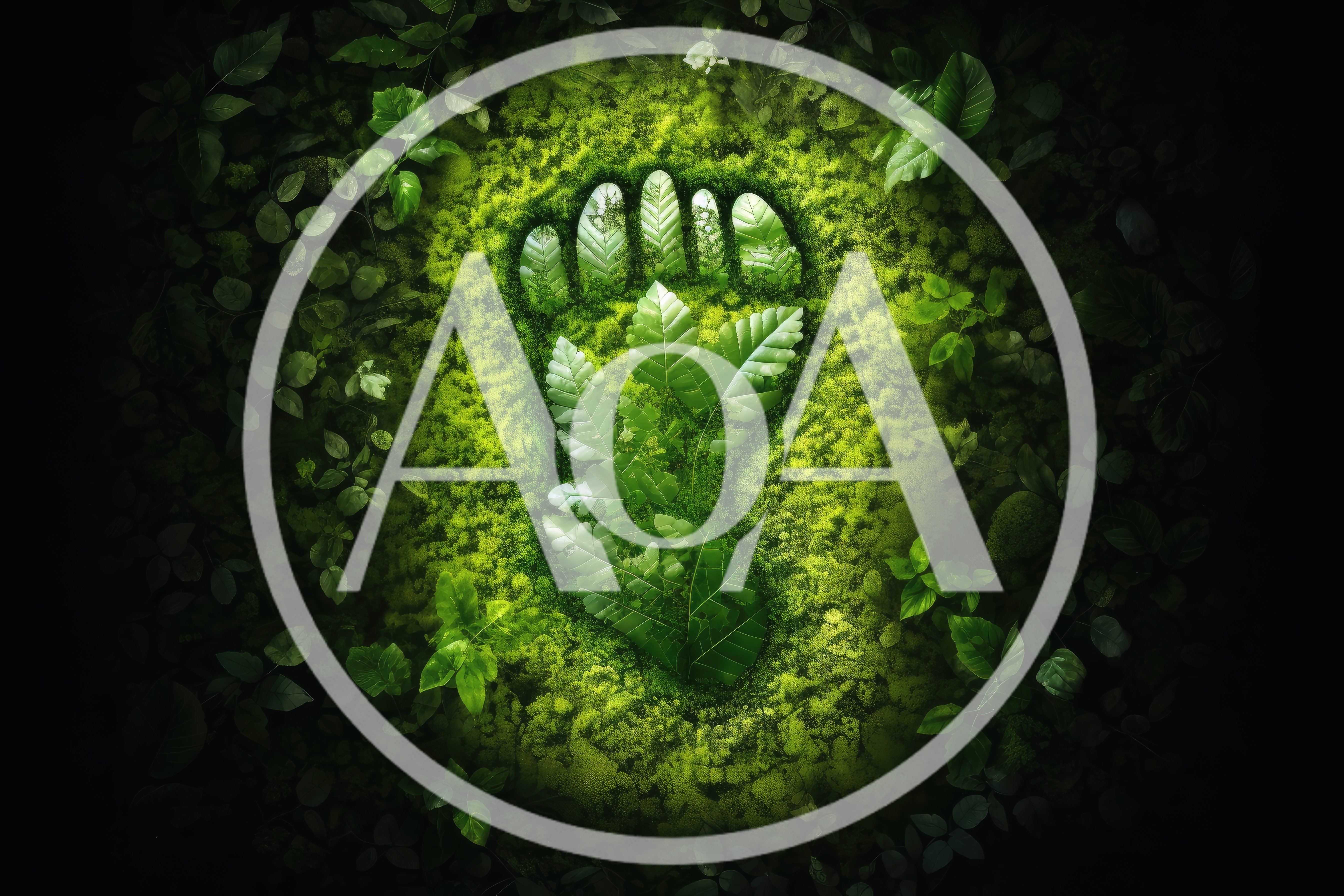 Human Footprint Shape Formed By Lush Green Leaves