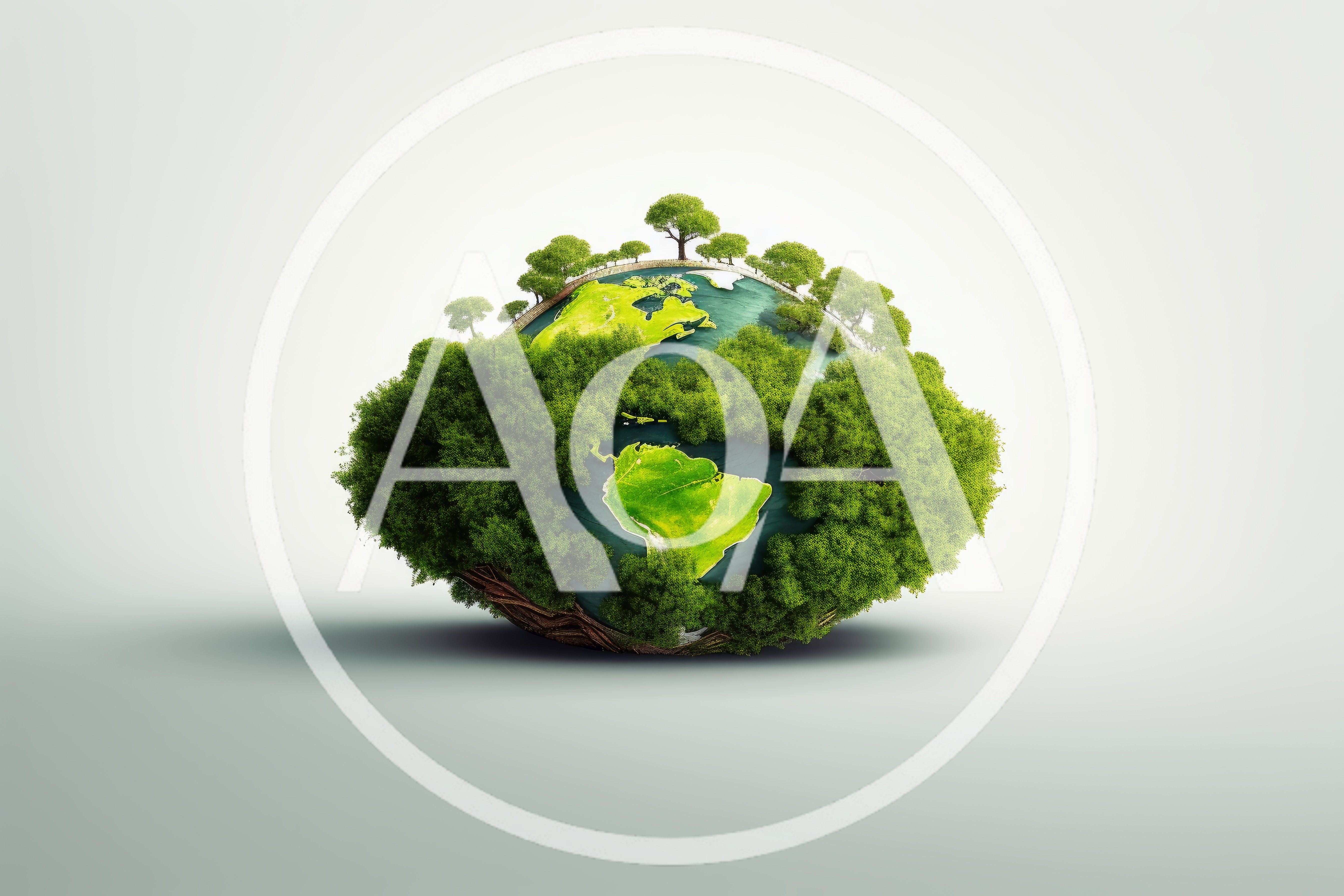 Conceptual Earth Globe Covered In Lush Green Forest