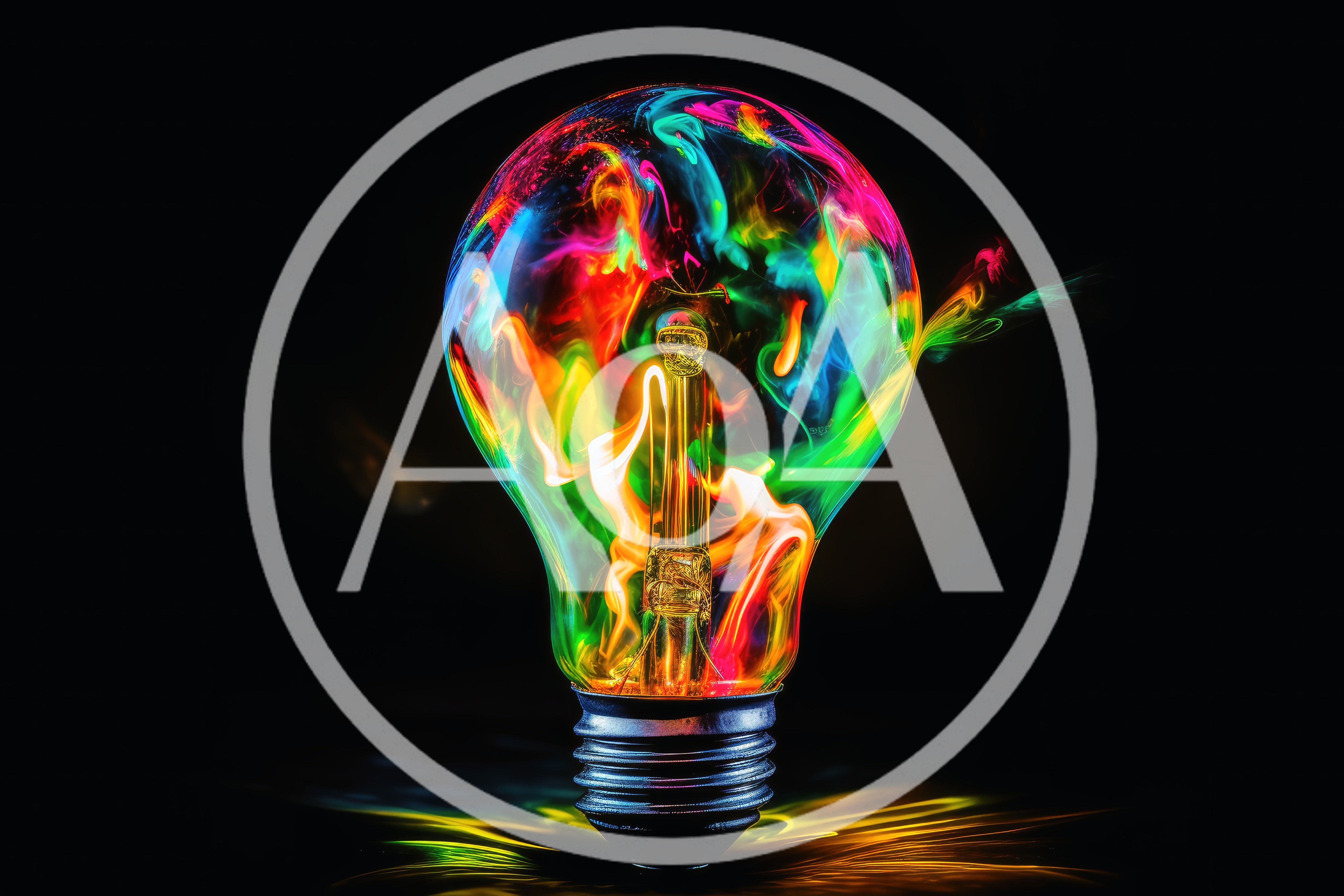 Colorful Smoke Swirling Inside A Glass Light Bulb