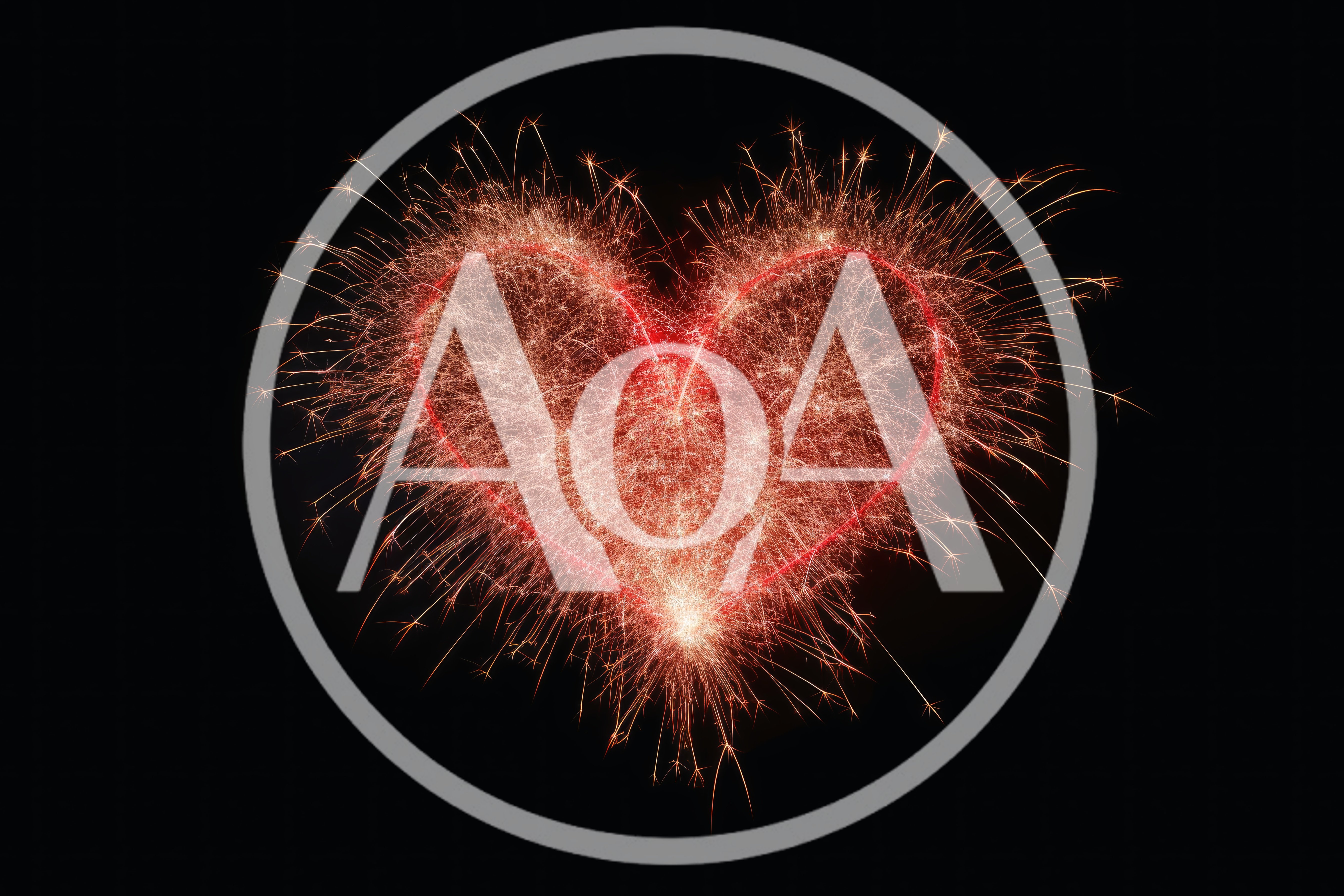 Sparkler Heart Shape Burning Against Black Background
