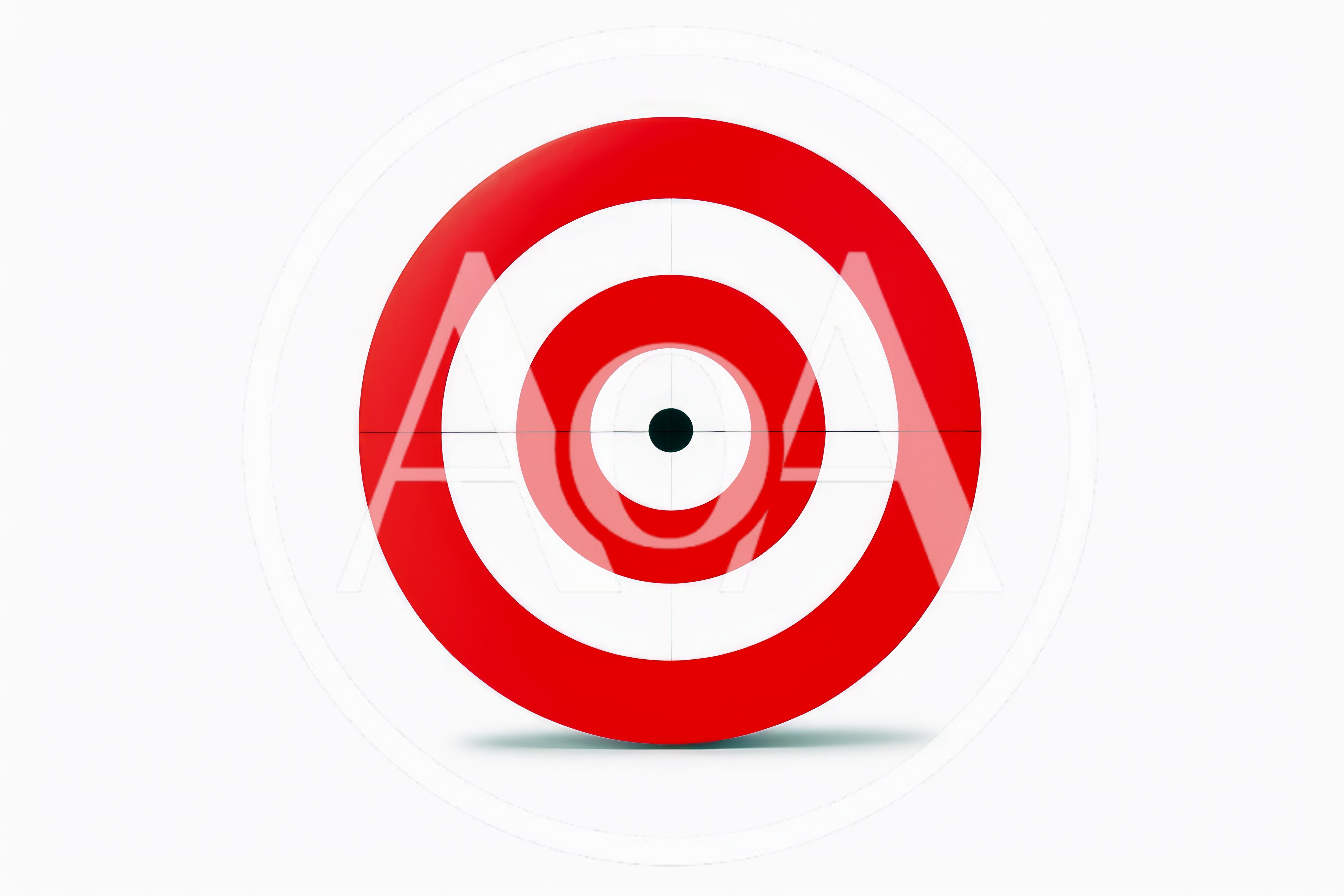 Red And White Target Icon On White Background