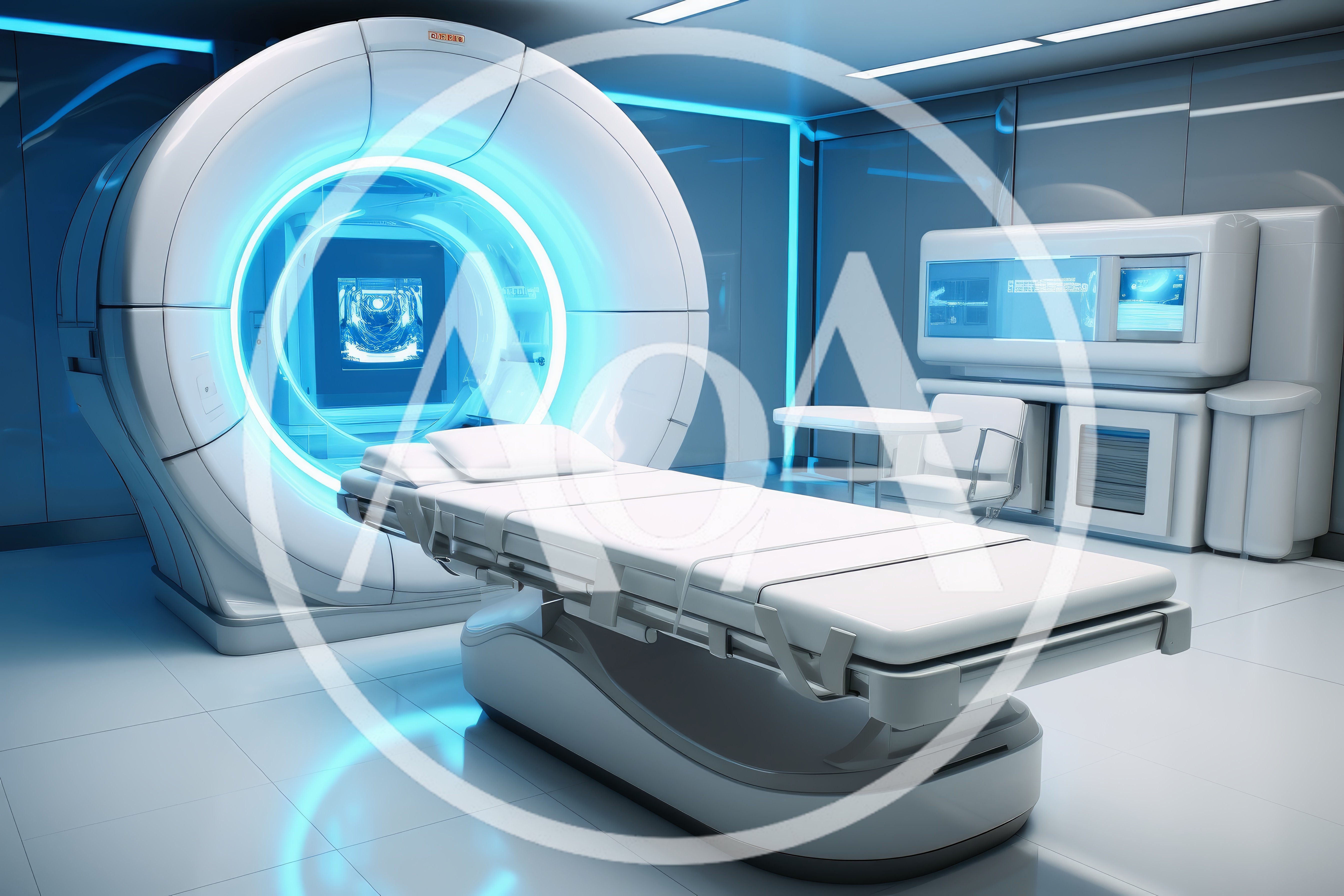 Modern Medical MRI Scanner In Futuristic Hospital Room