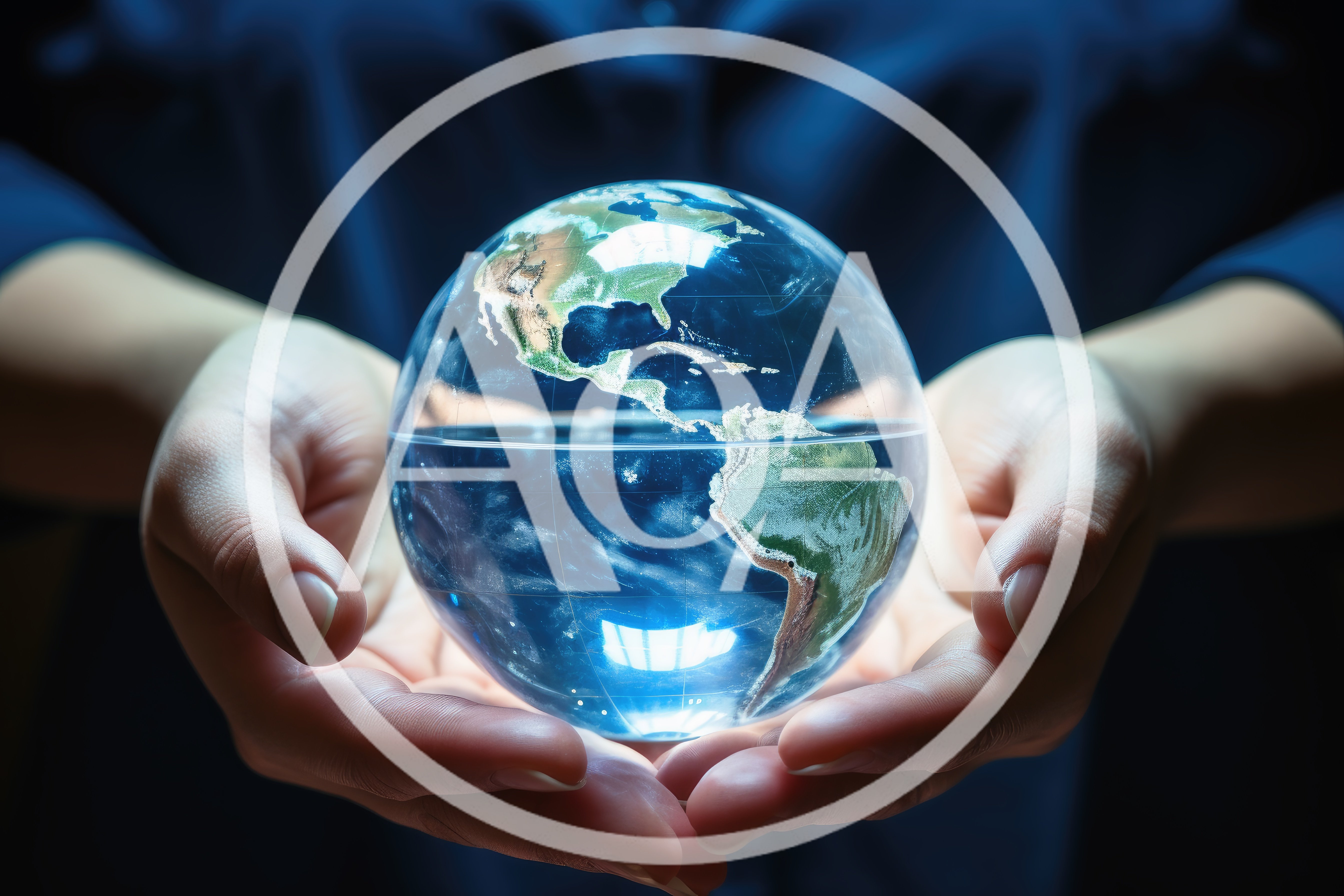Person Holding A Glowing Glass Globe Of Earth