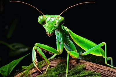 Macro Close Up Of A Green Praying Mantis