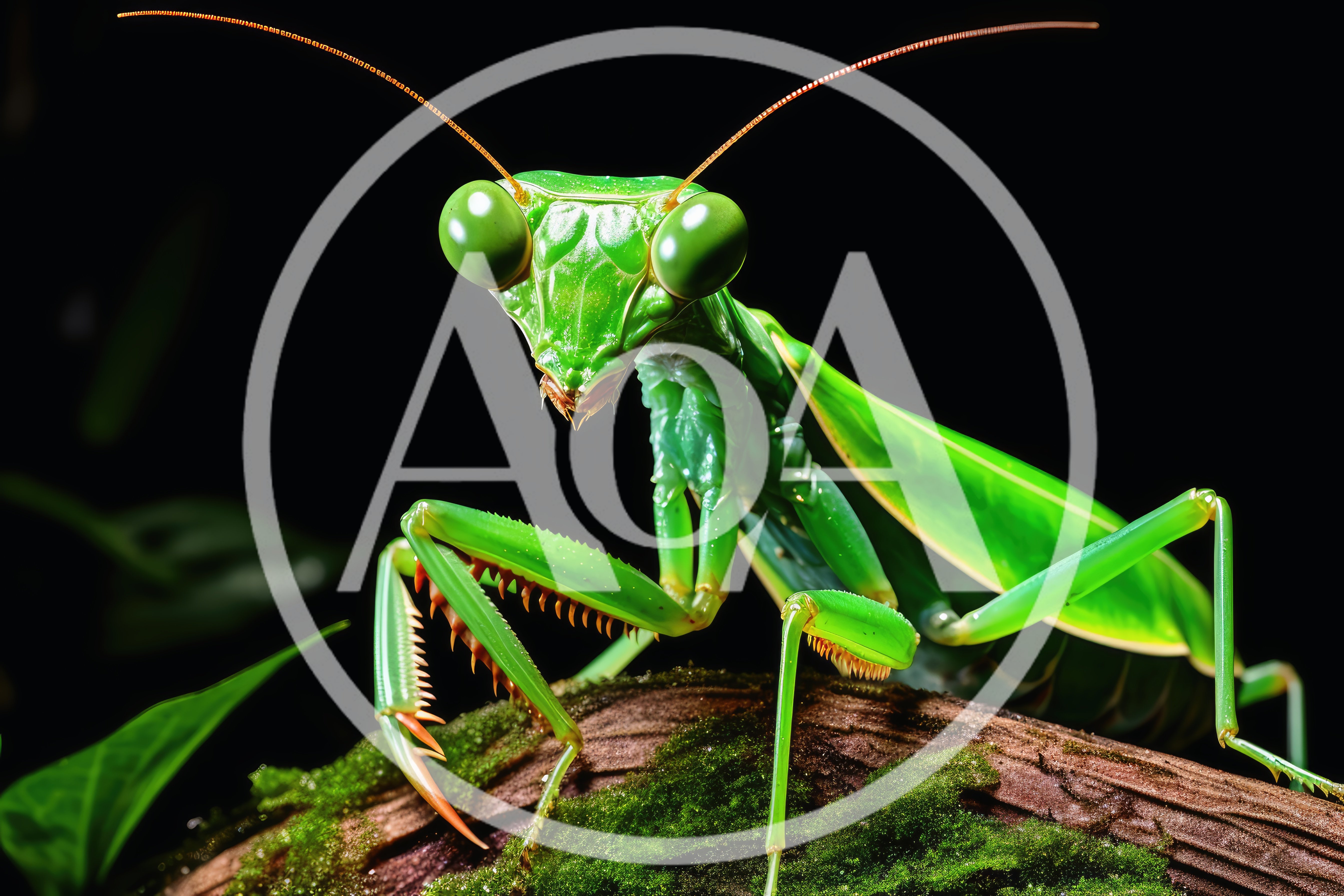 Macro Close Up Of A Green Praying Mantis