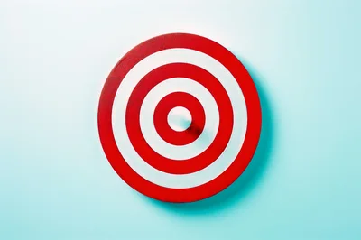 Red And White Target On Light Blue Background