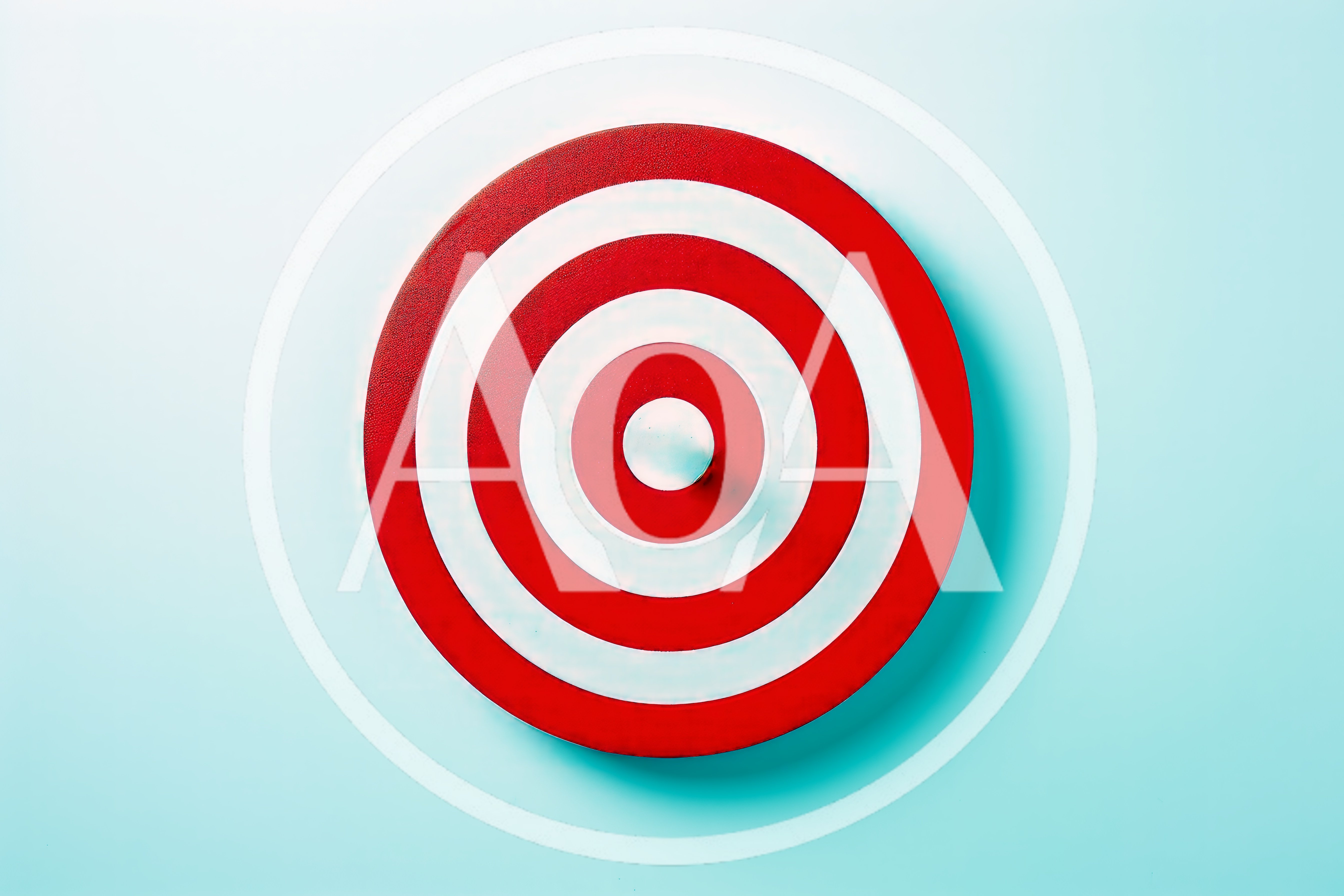 Red And White Target On Light Blue Background