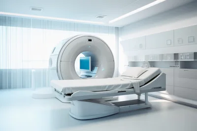 Modern Medical CT Scanner In A Bright Hospital Room