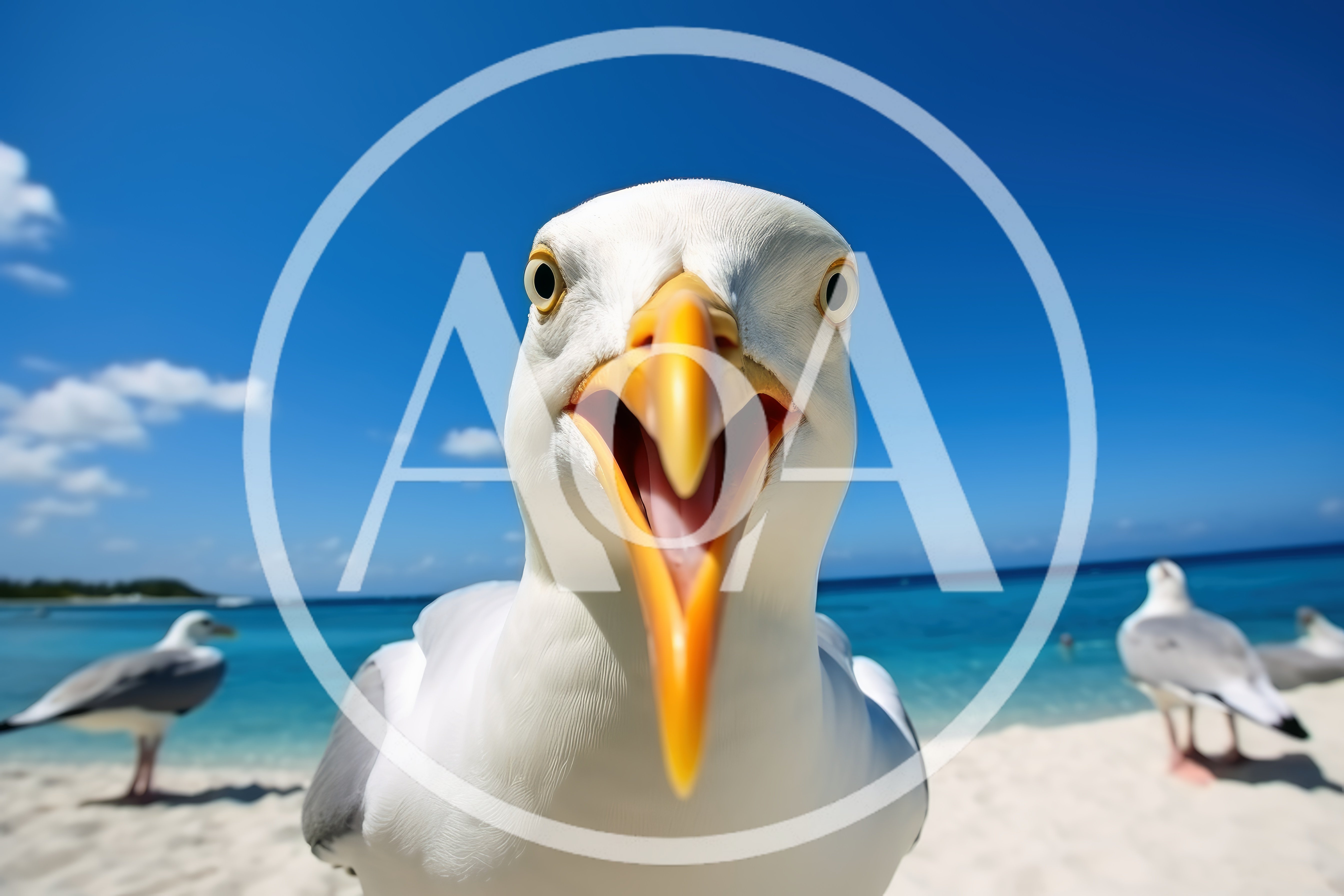 Close Up Portrait Of A Seagull On The Beach