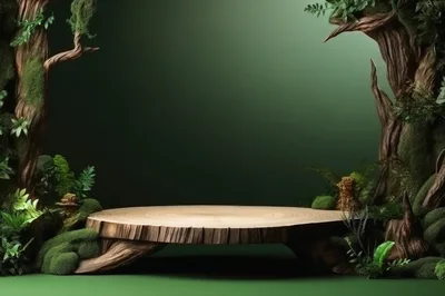 Wooden Tree Stump Product Display Stand