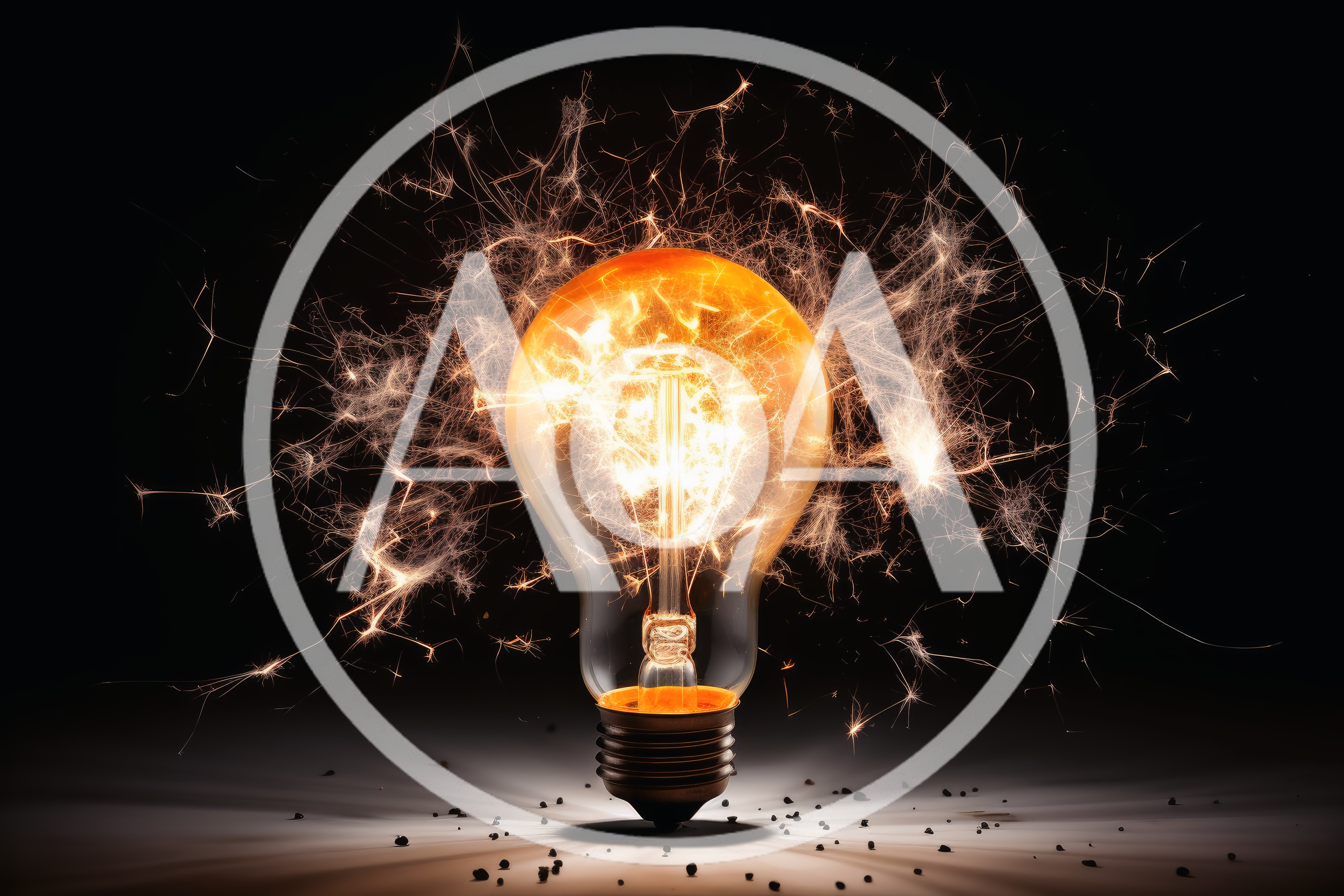 Light Bulb Exploding With Bright Sparks
