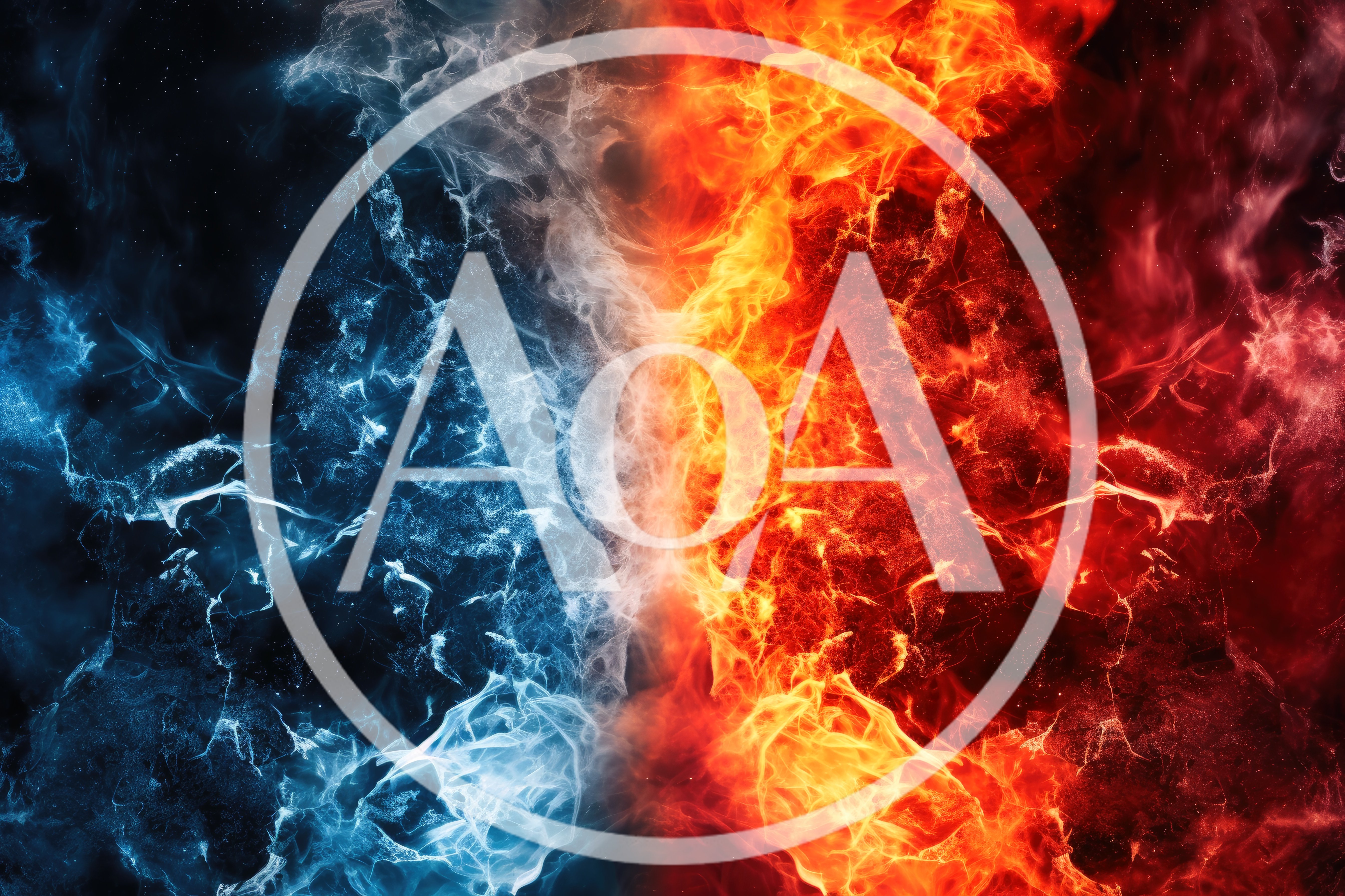 Abstract Fire And Ice Collision Background