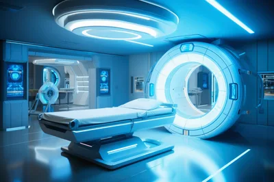 Futuristic Medical Imaging Scanner In High Tech Laboratory