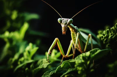Macro Close Up Of A Praying Mantis
