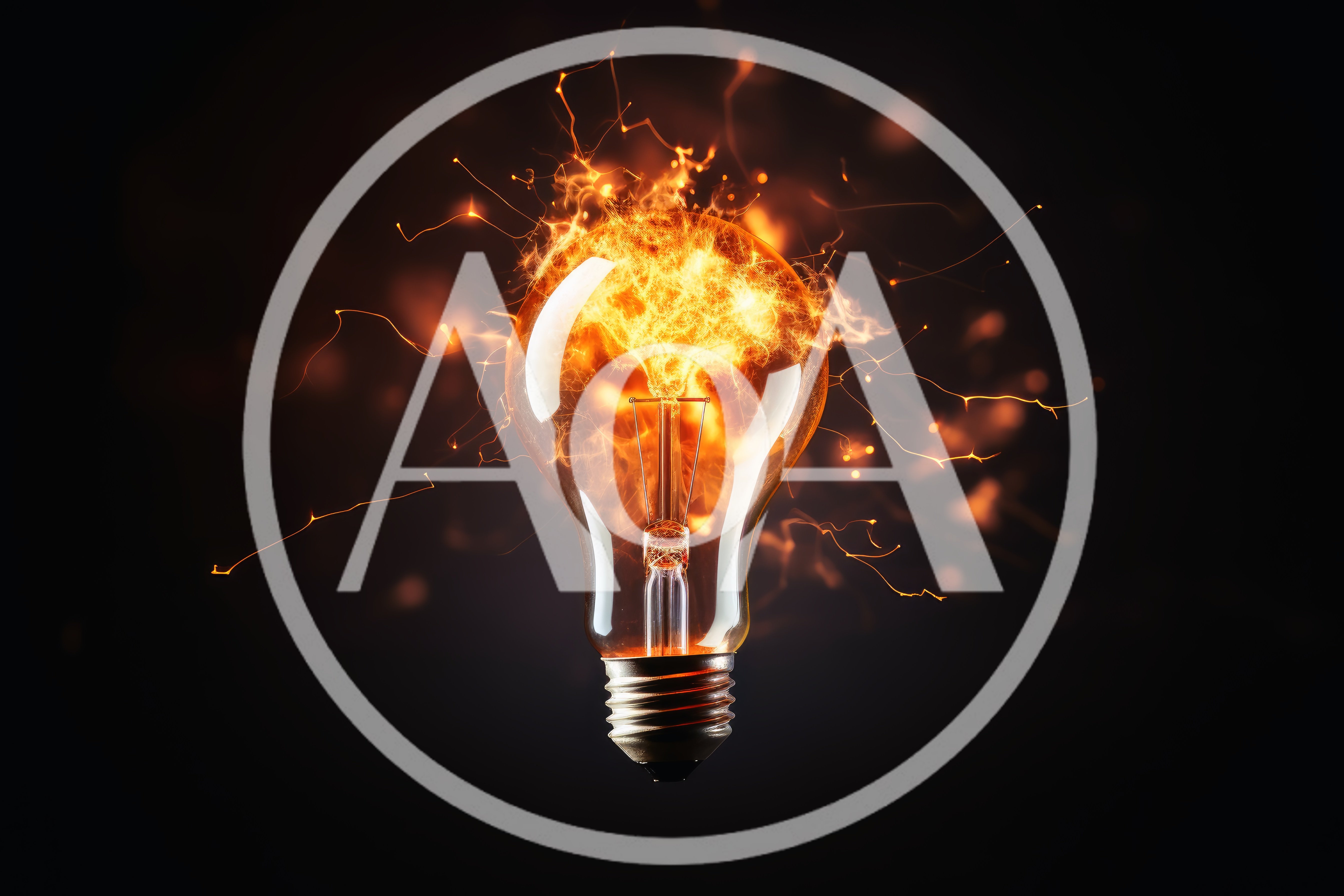 Light Bulb Exploding With Intense Fire And Sparks
