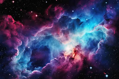 Vibrant Deep Space Nebula With Glowing Stars