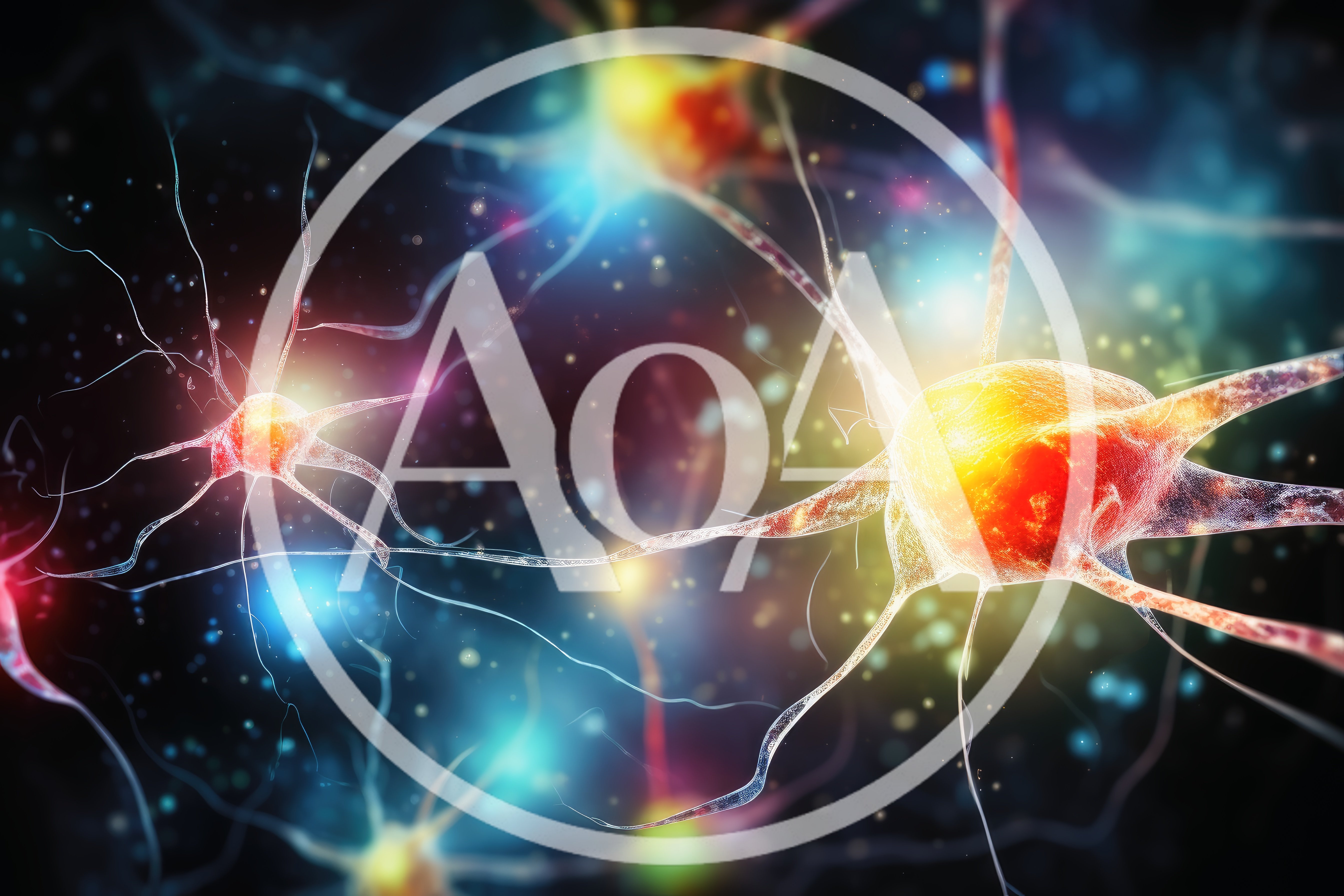 Glowing Neurons Transmitting Electrical Signals In Neural Network