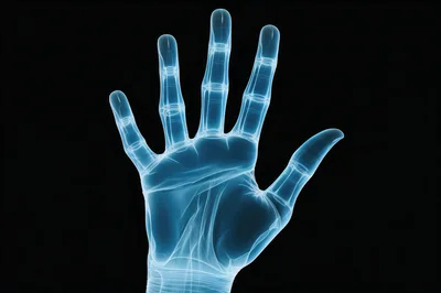 Digital X-Ray Style Human Hand Anatomy