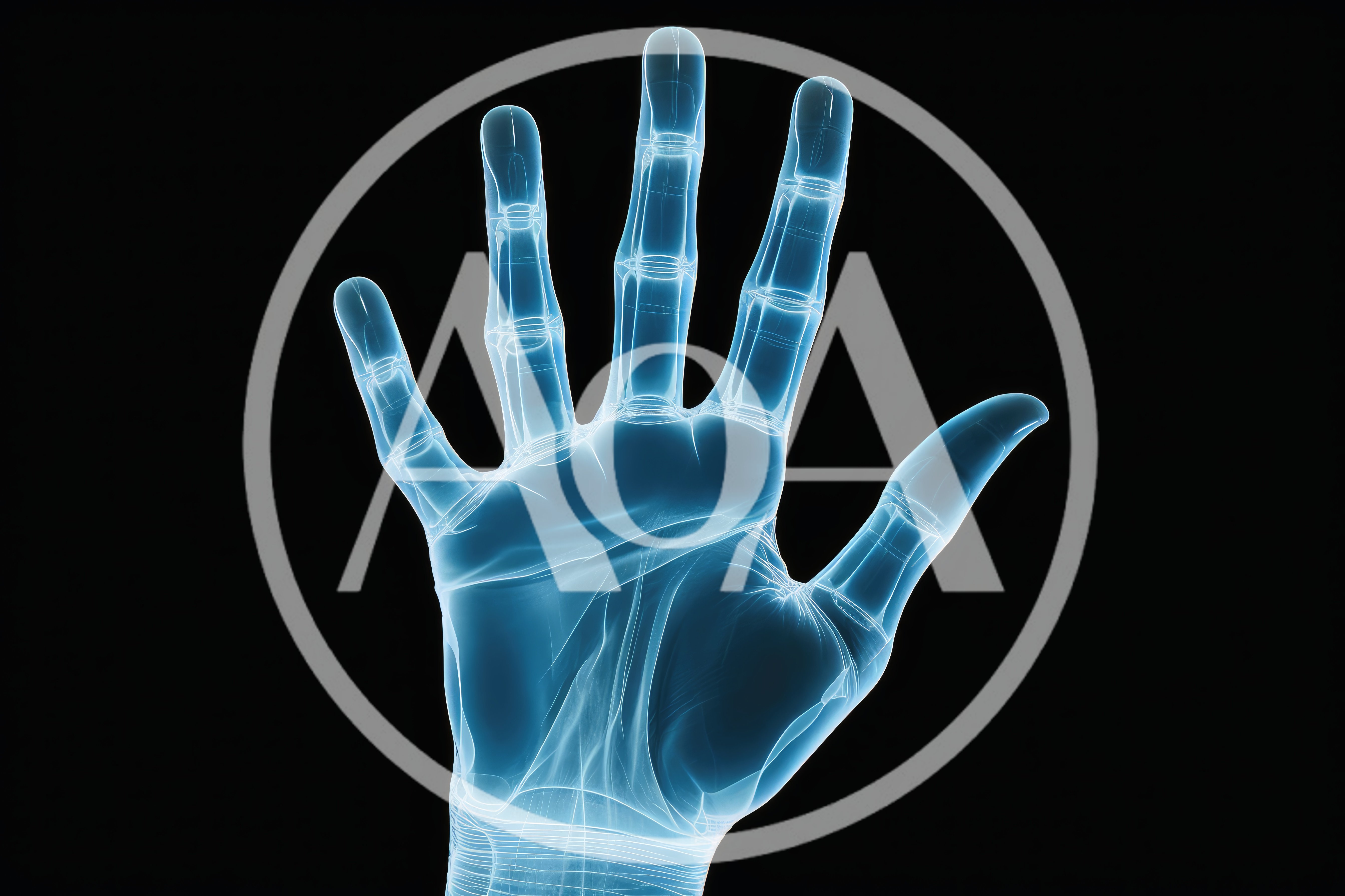 Digital X-Ray Style Human Hand Anatomy