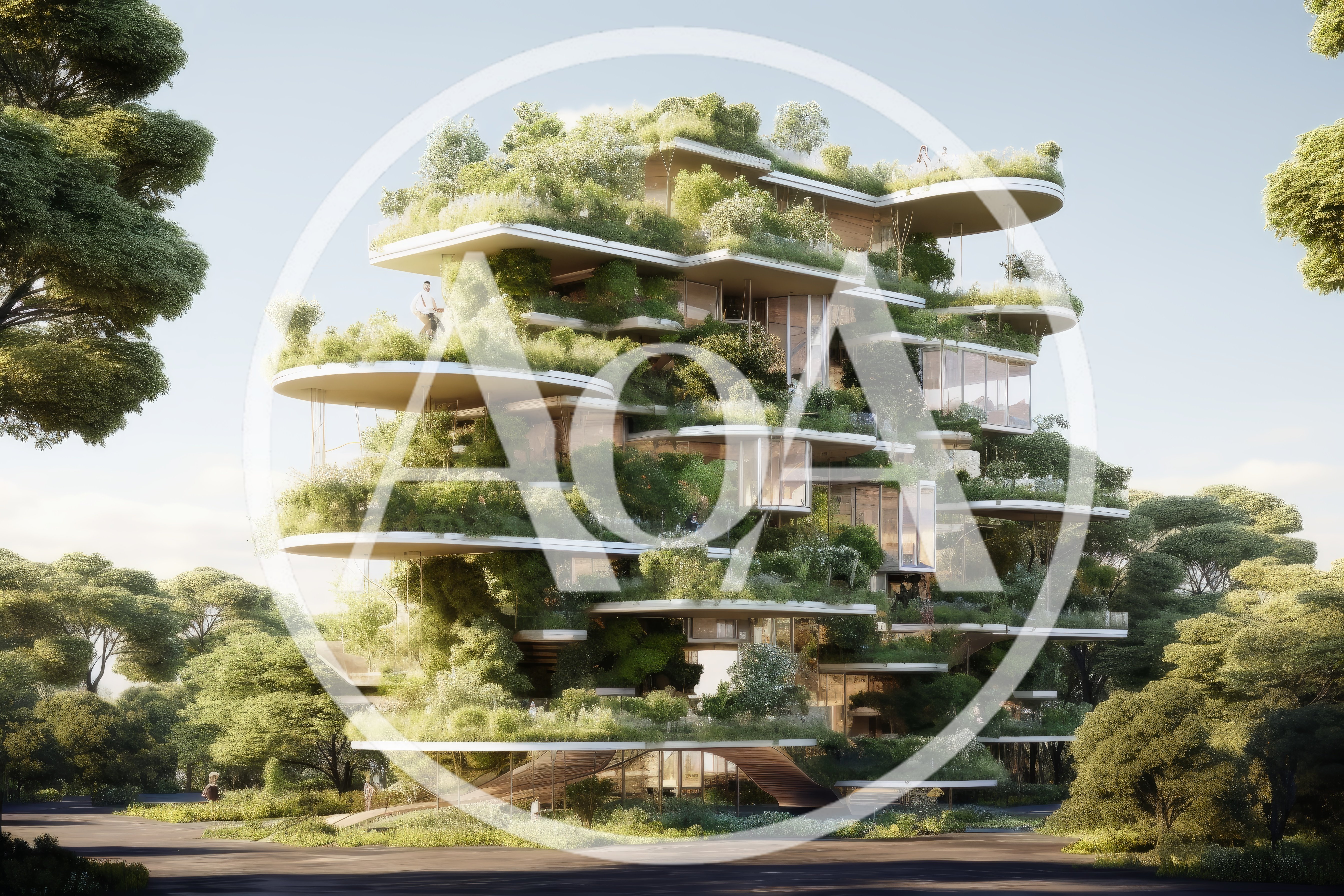 Modern Sustainable Multi-Level Forest Apartment Building