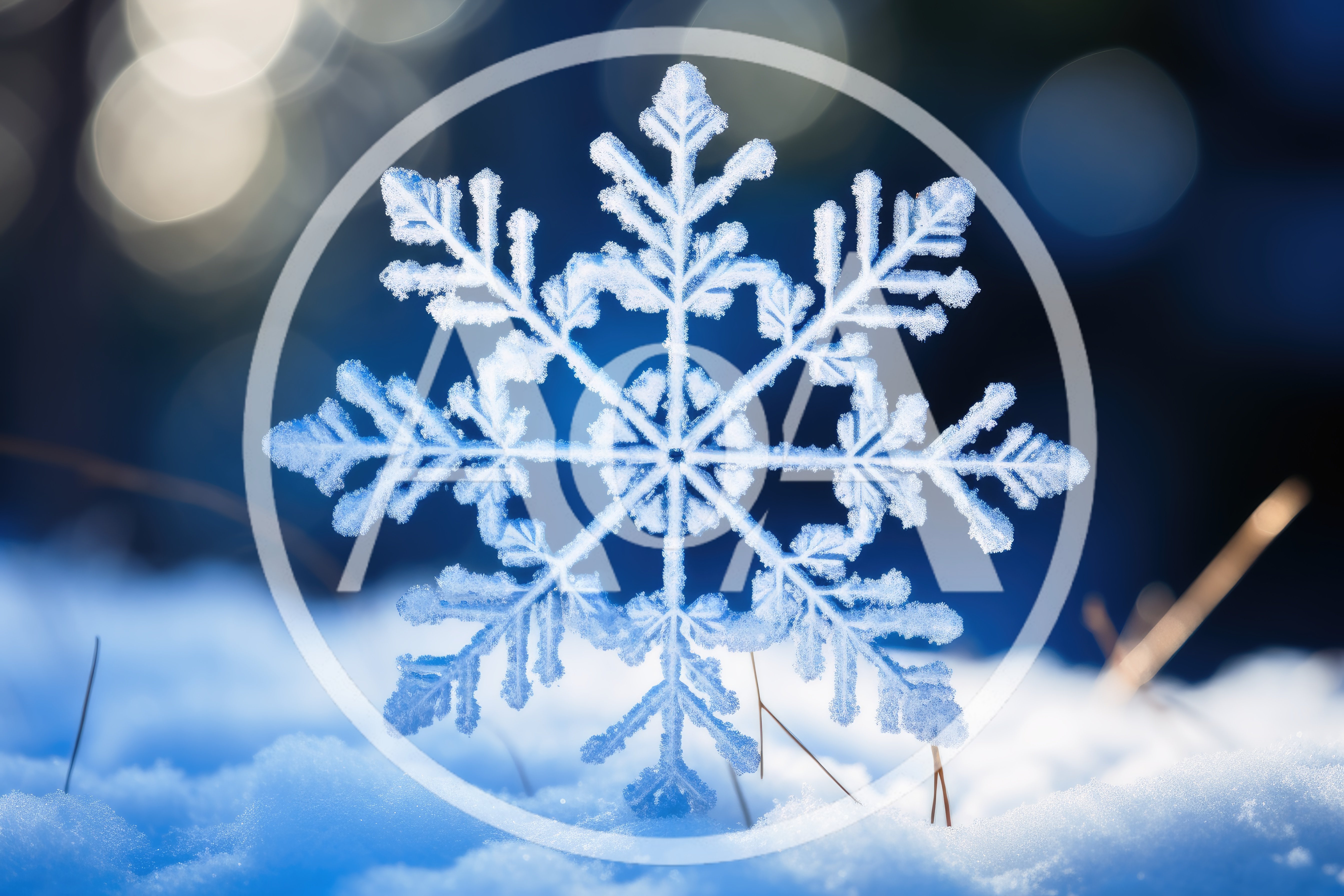 Single Intricate Snowflake Resting In Fresh Winter Snow