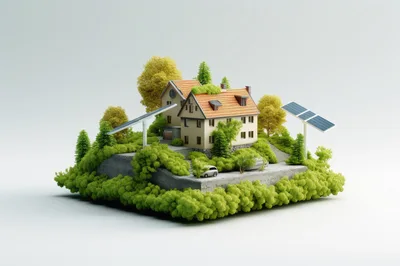 Miniature Eco Friendly House With Solar Panels