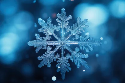 Detailed Macro Shot Of A Single Intricate Snowflake