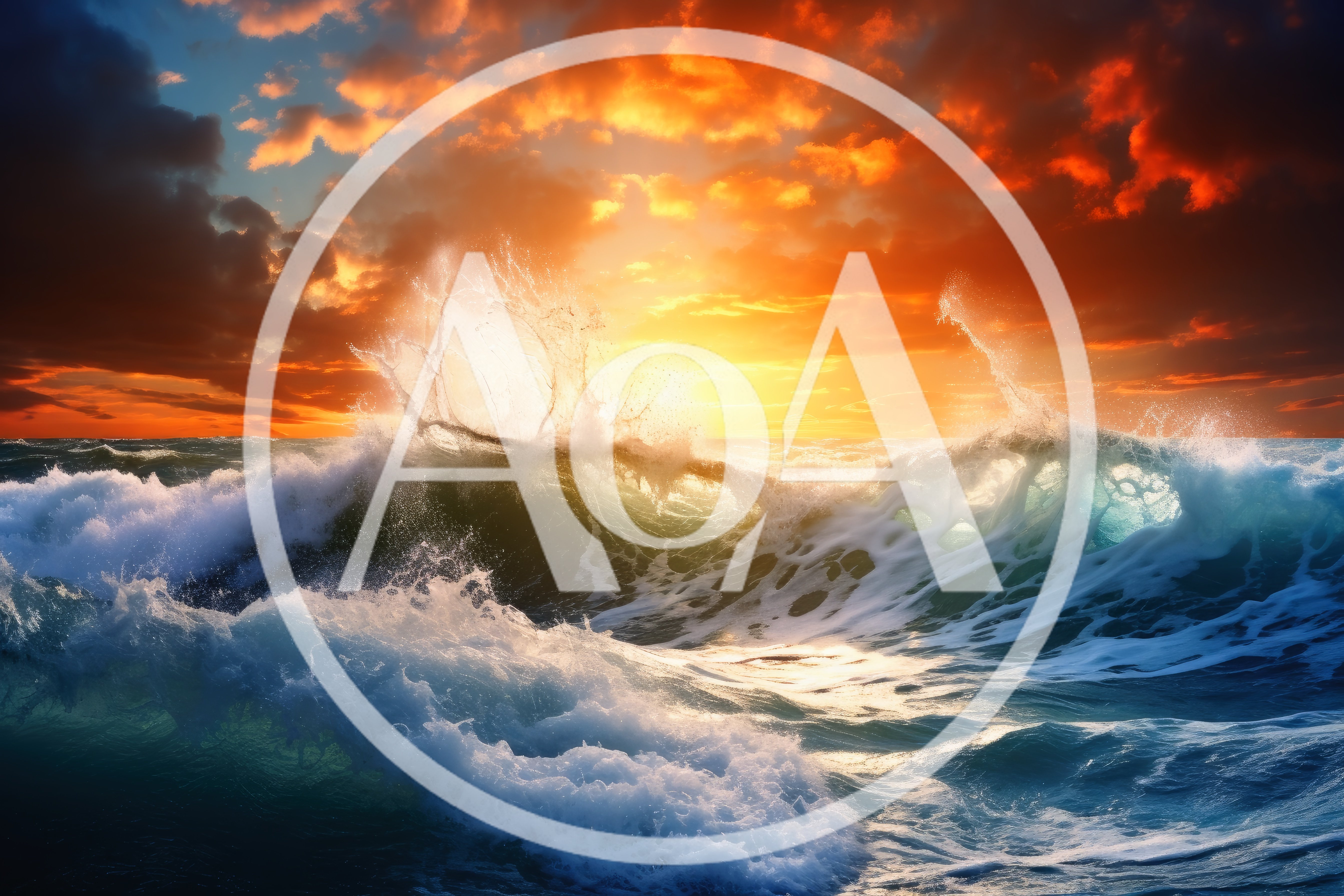 Powerful Ocean Wave Crashing During A Vibrant Sunset