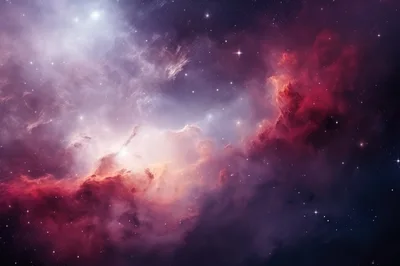 Vibrant Deep Space Nebula With Glowing Stars