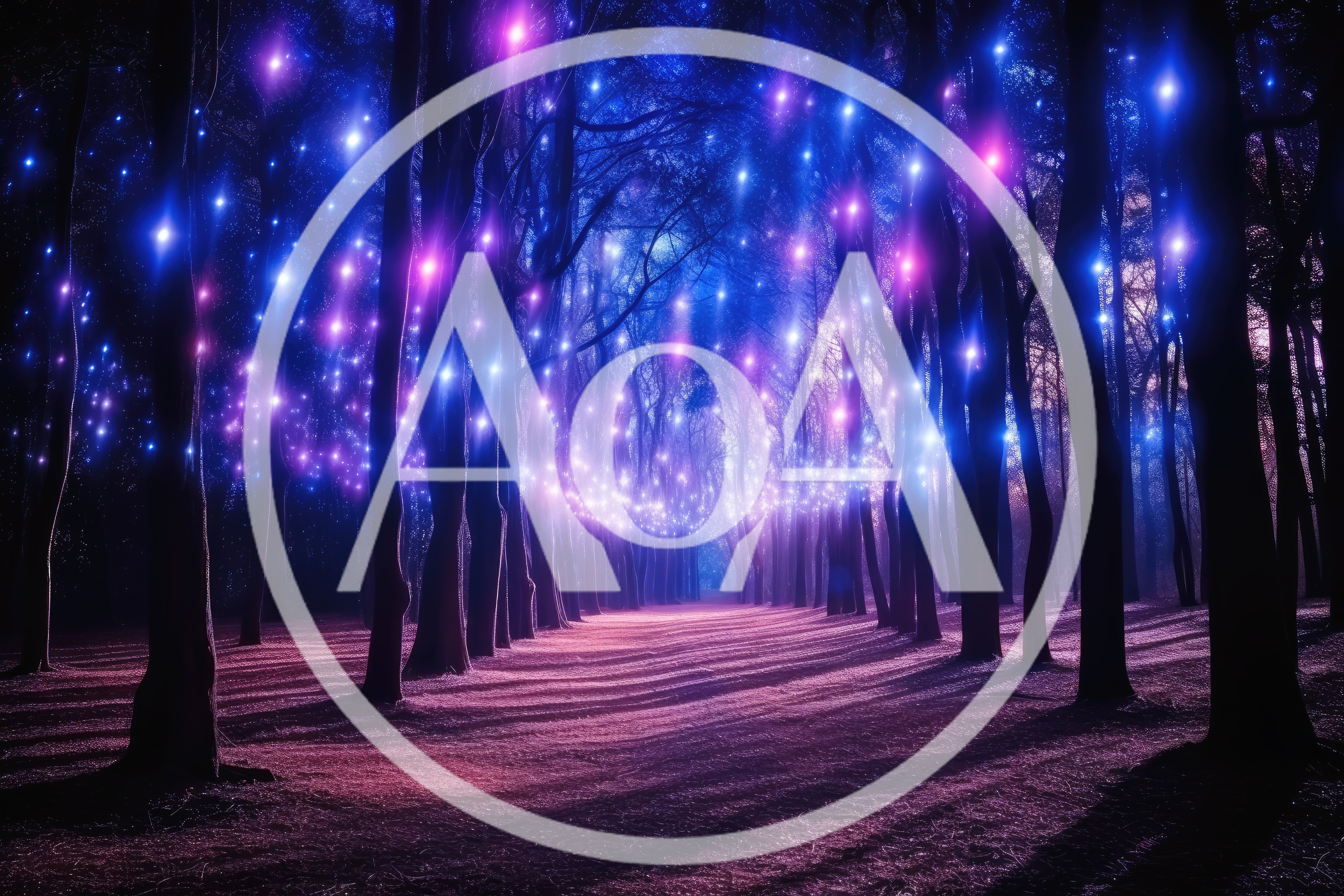 Enchanted Forest Path With Glowing Fairy Lights