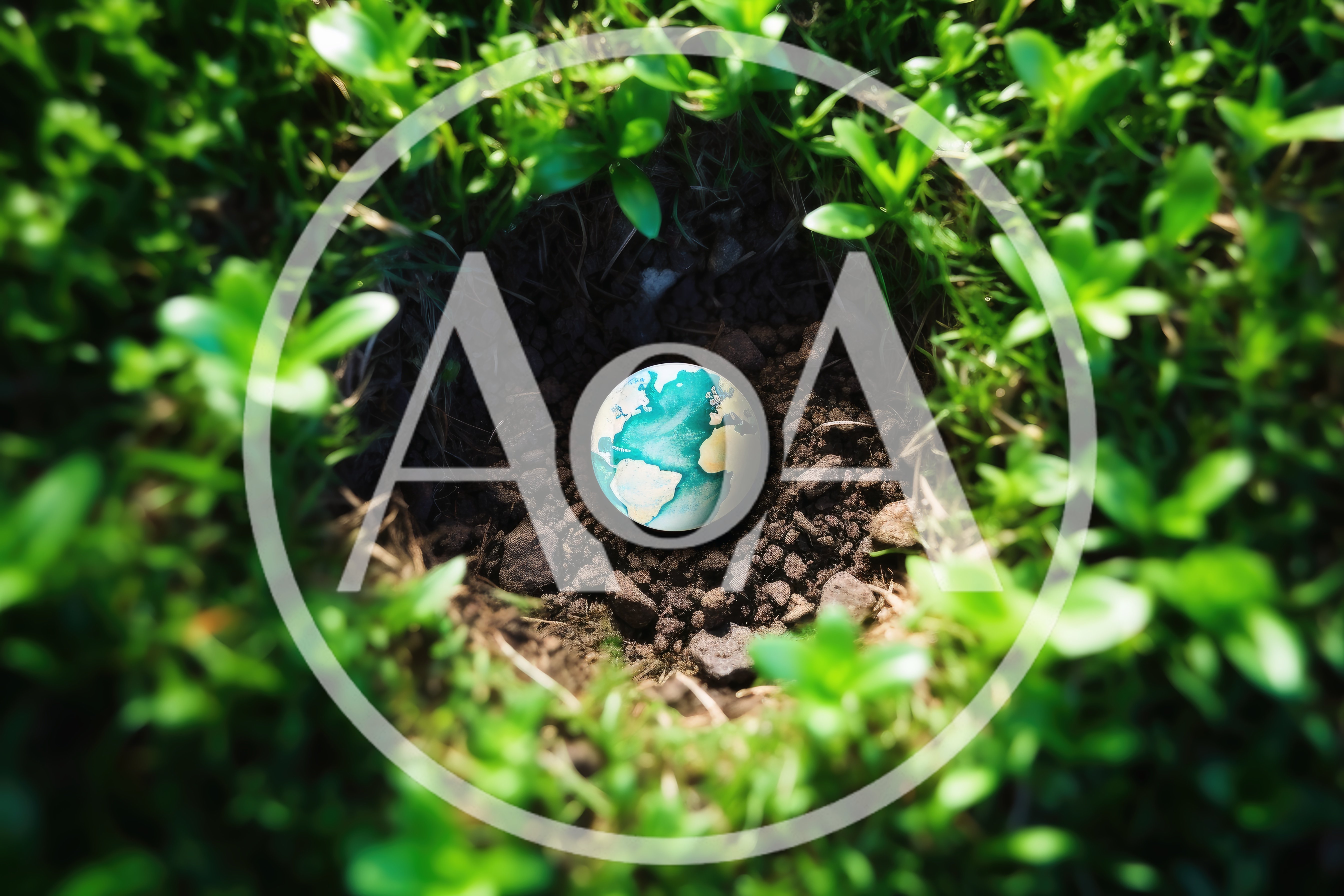 Small Earth Globe Resting In A Soil Hole