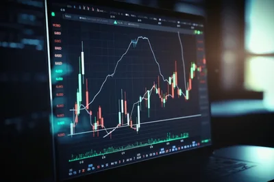 Financial Trading Chart Displayed On Laptop Screen