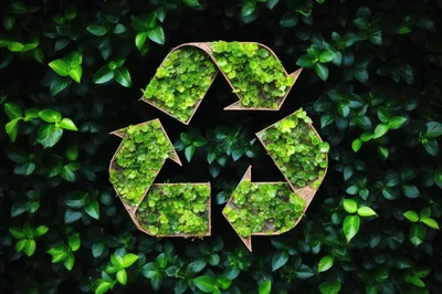 Recycle Symbol Made Of Green Plants
