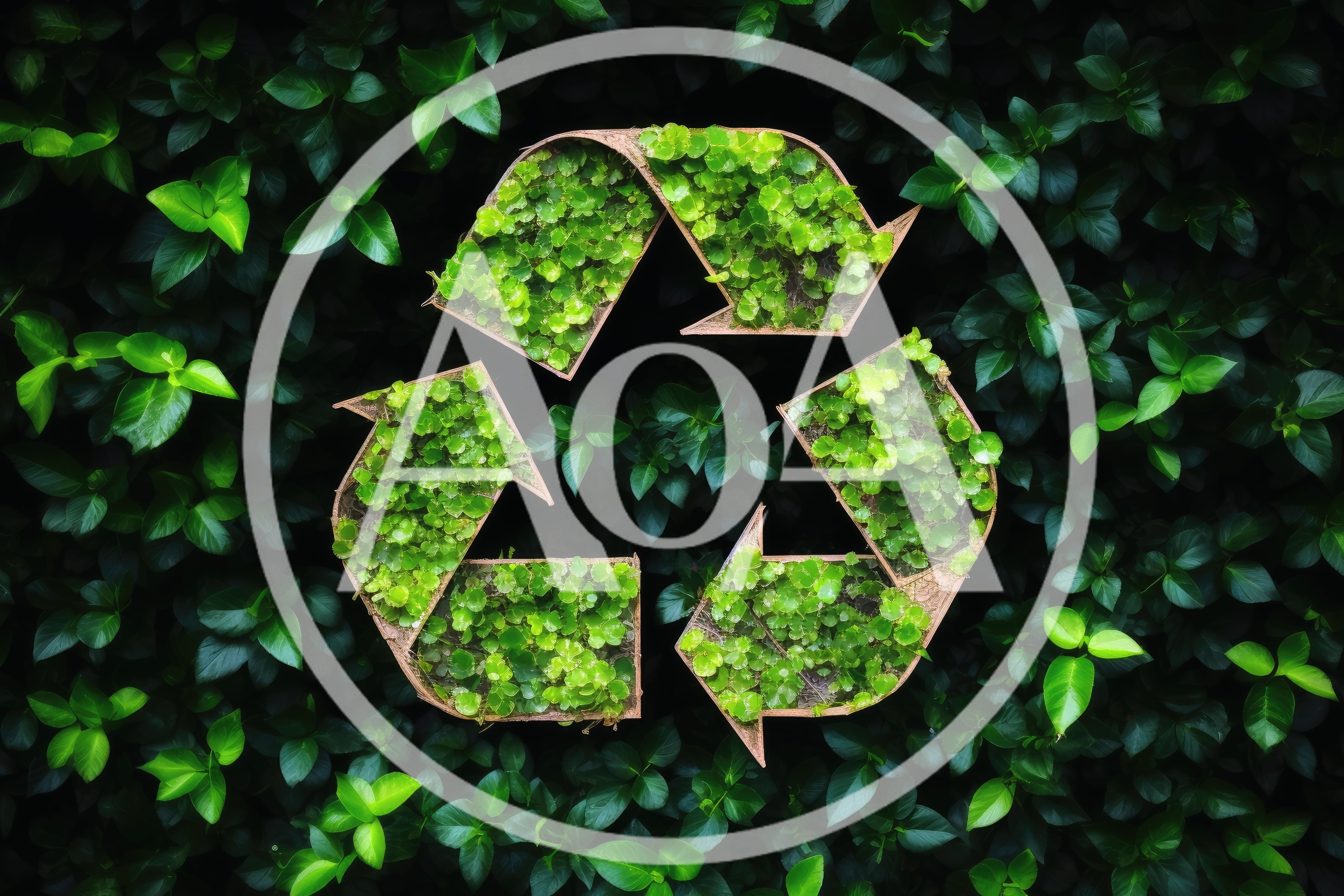 Recycle Symbol Made Of Green Plants