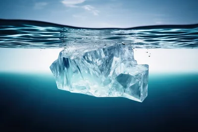 Iceberg Floating Beneath The Surface Of The Ocean
