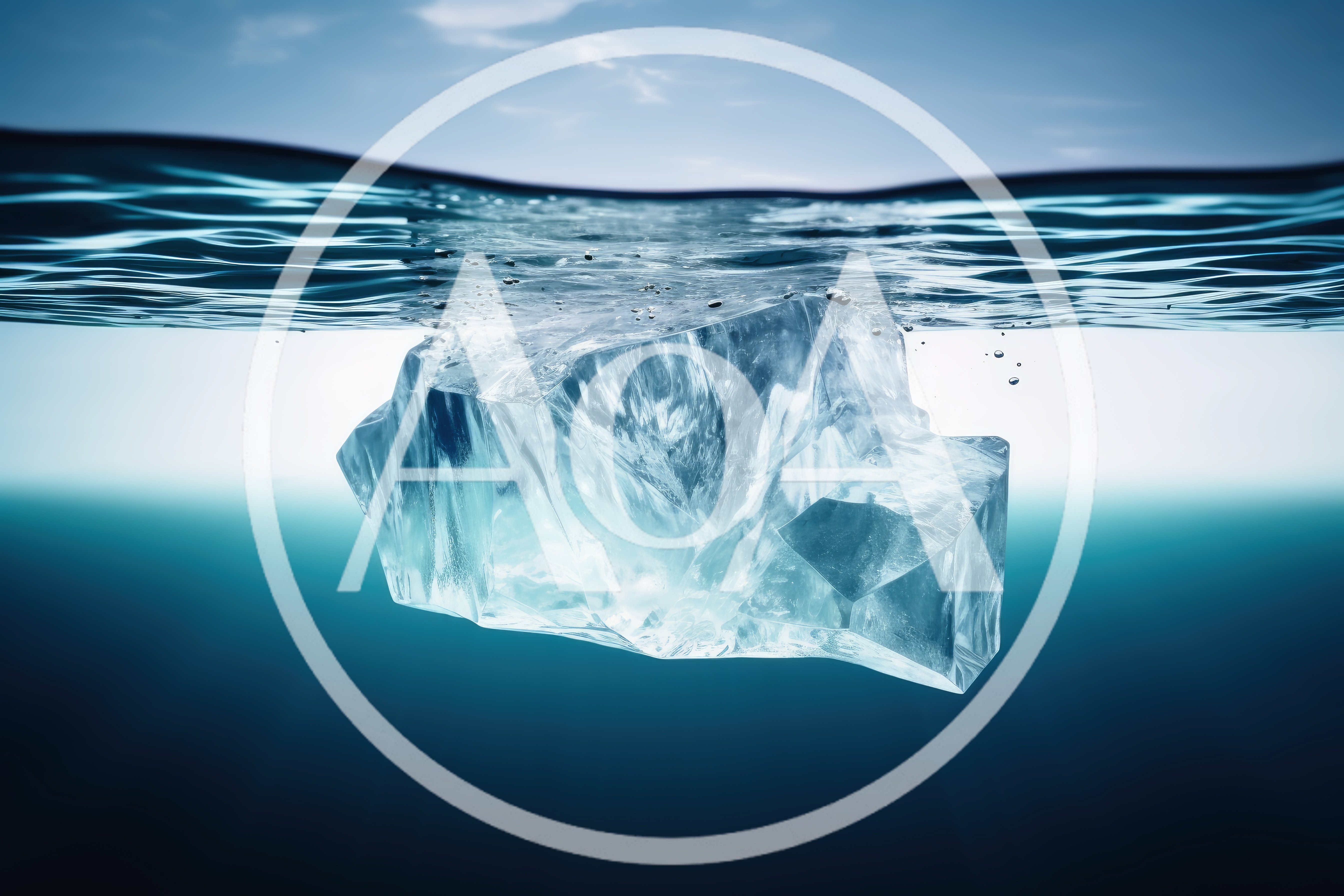 Iceberg Floating Beneath The Surface Of The Ocean