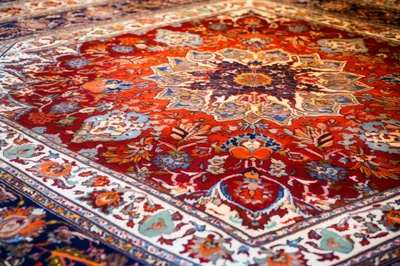 Intricate Persian Rug With Traditional Floral Patterns