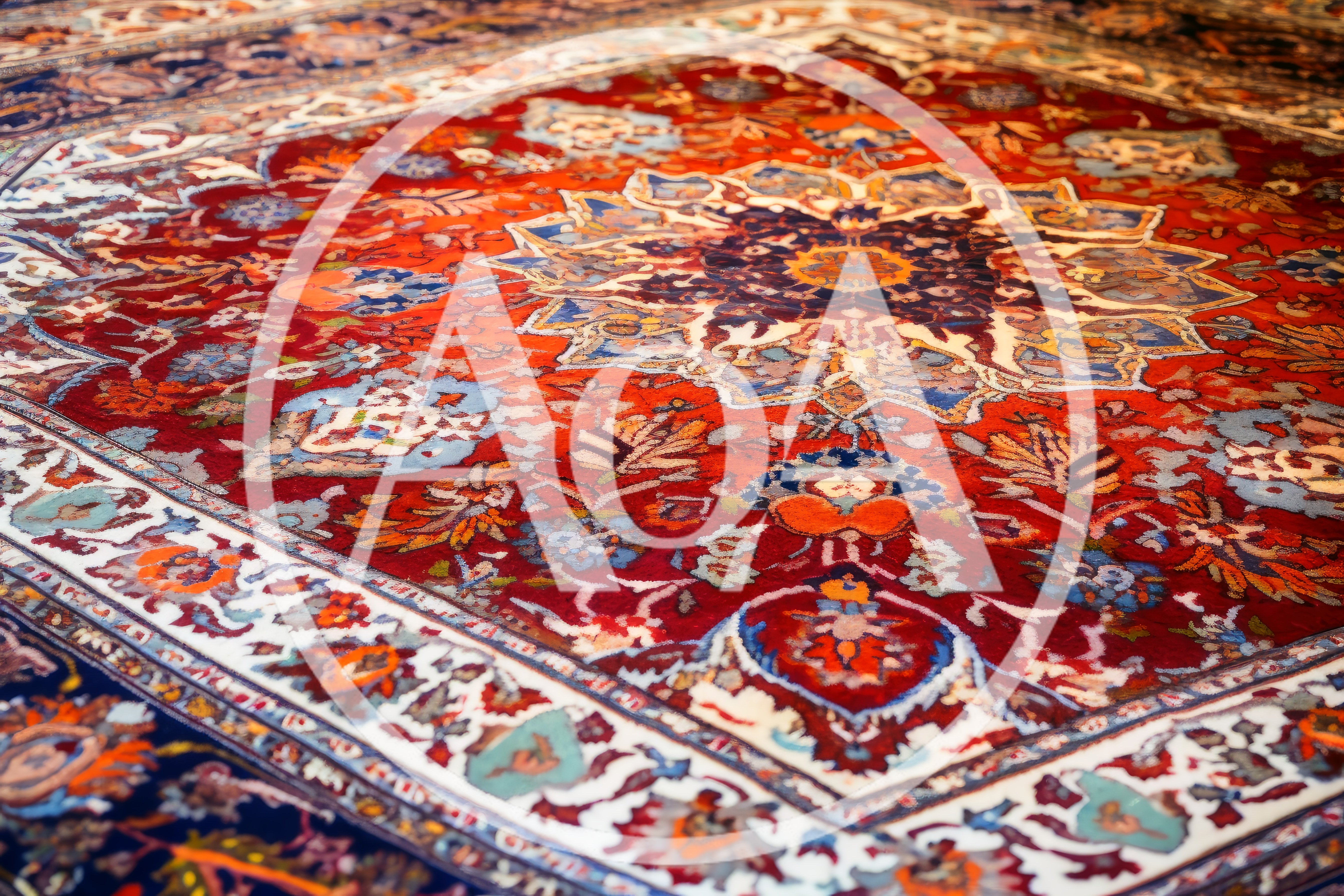 Intricate Persian Rug With Traditional Floral Patterns