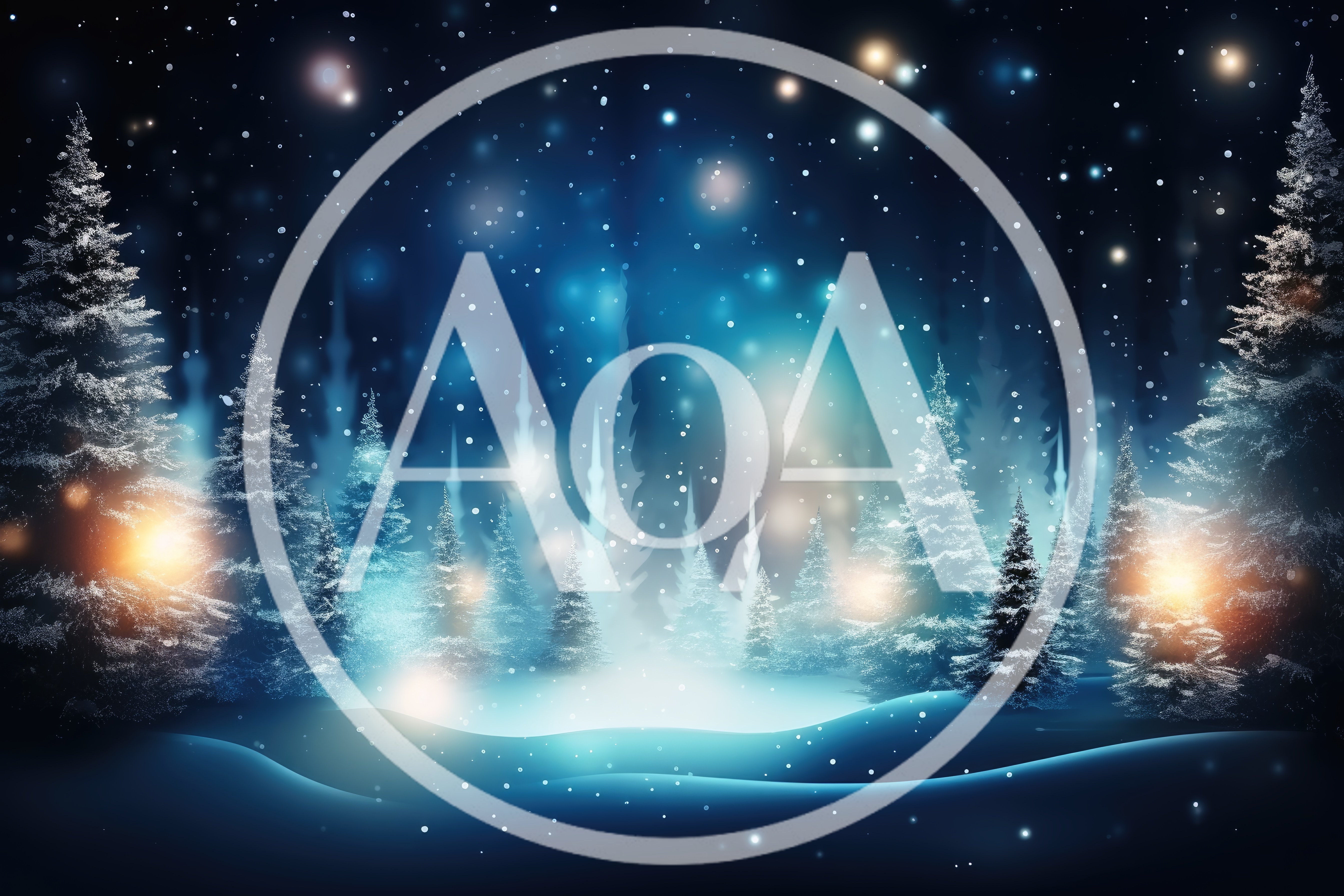 Enchanted Snowy Forest With Glowing Winter Lights