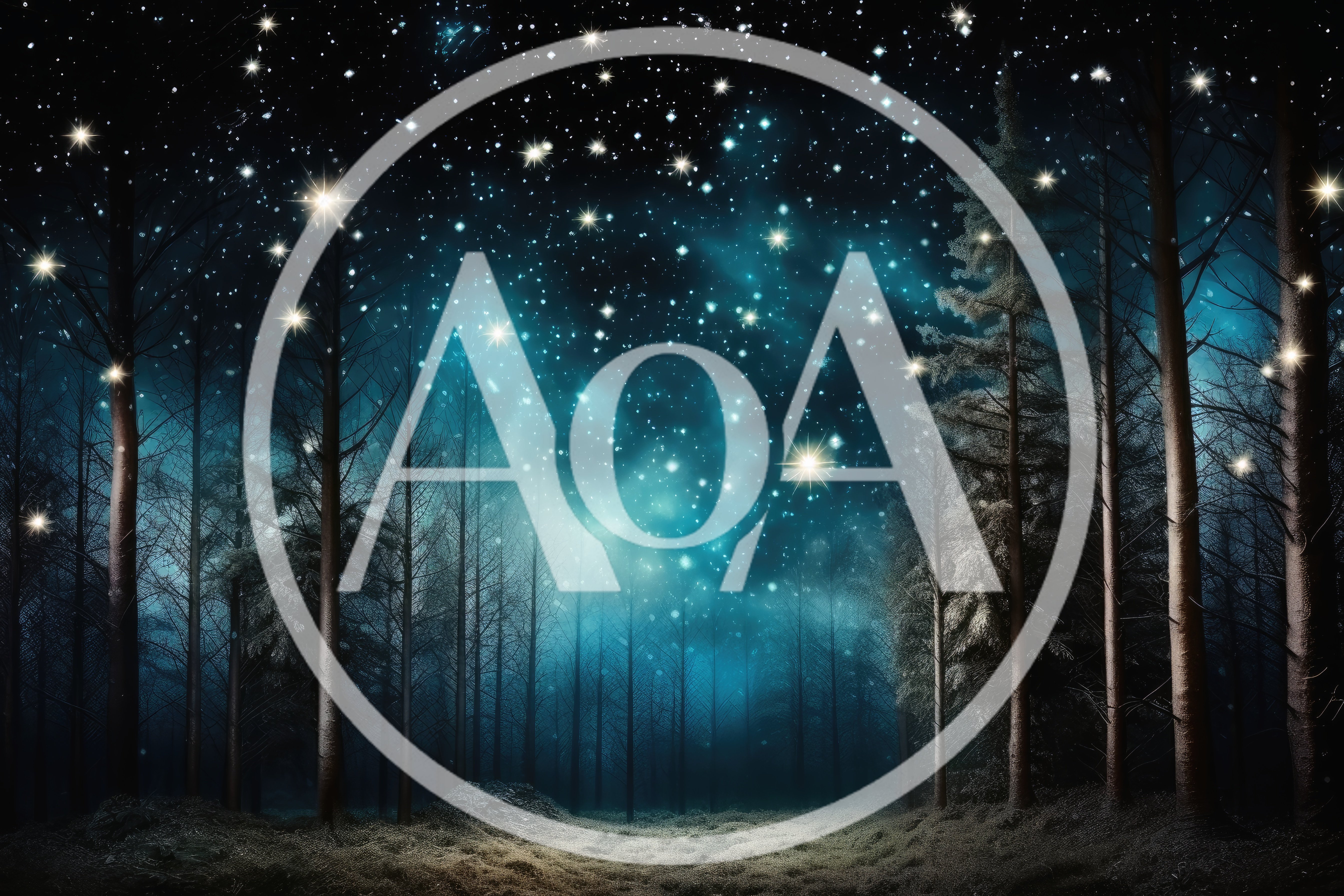 Enchanted Forest Under A Starry Night Sky
