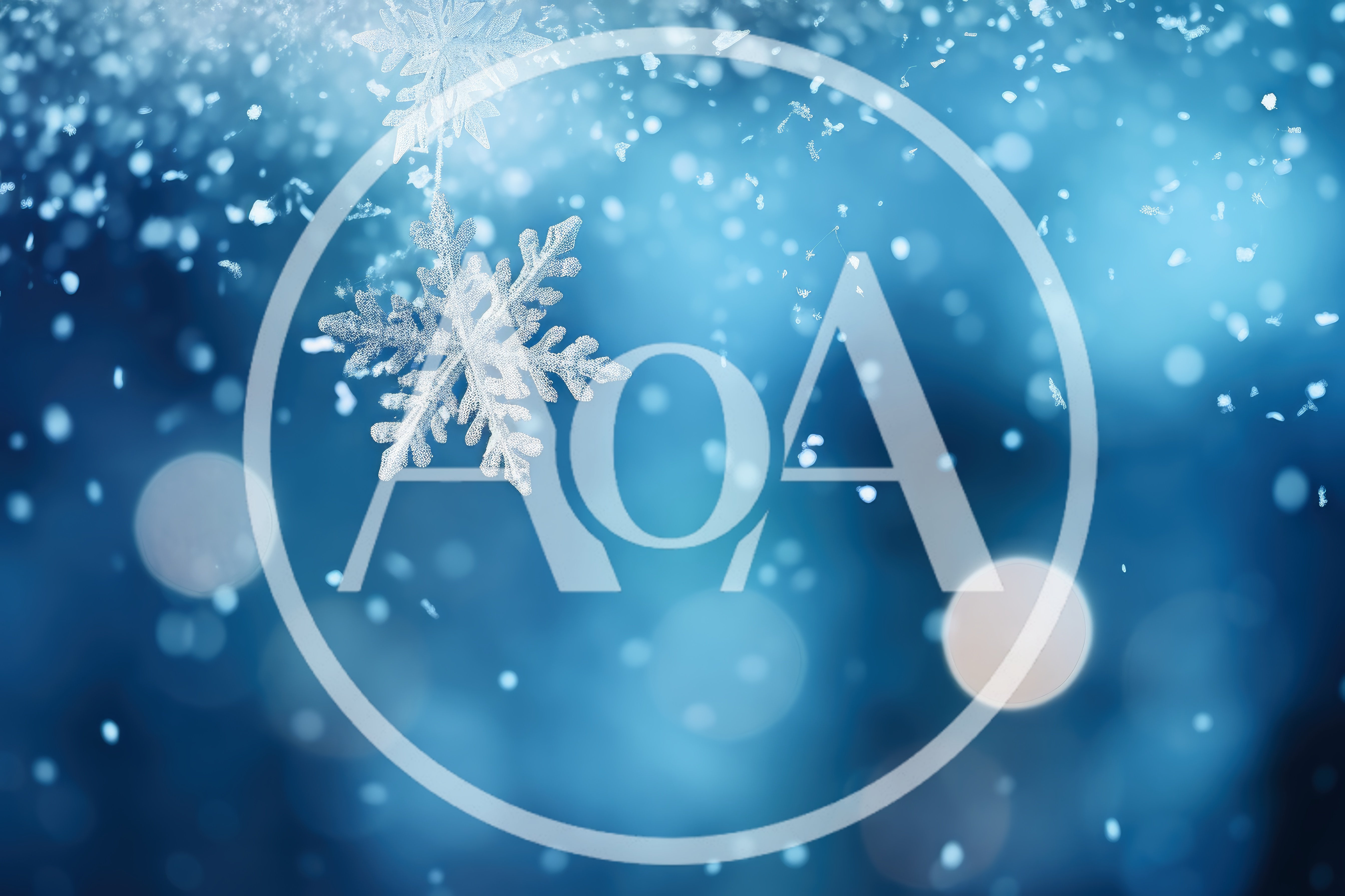 Detailed Snowflake Crystal Falling Against A Blurred Blue Background