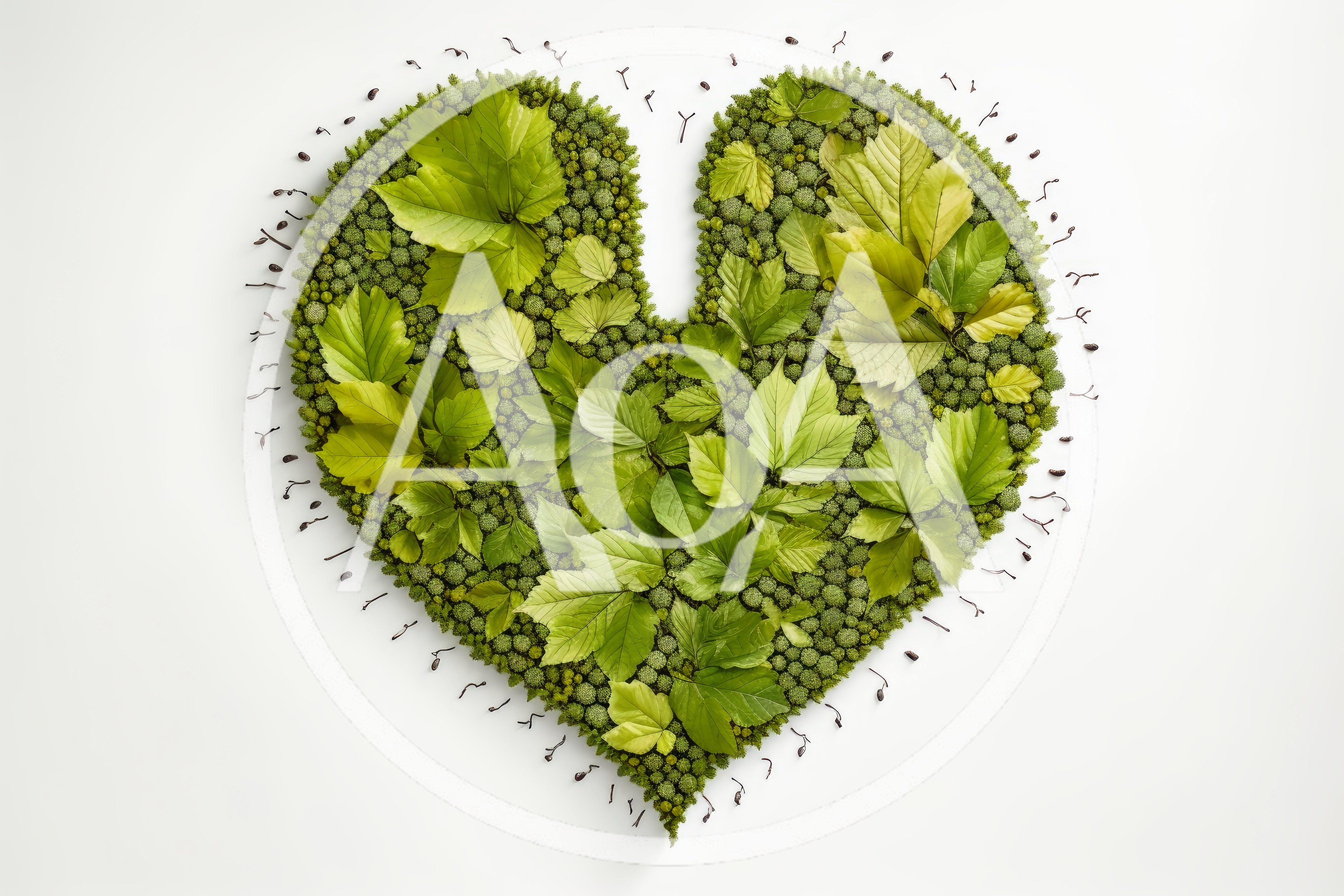 Heart Shape Made Of Green Leaves And Moss