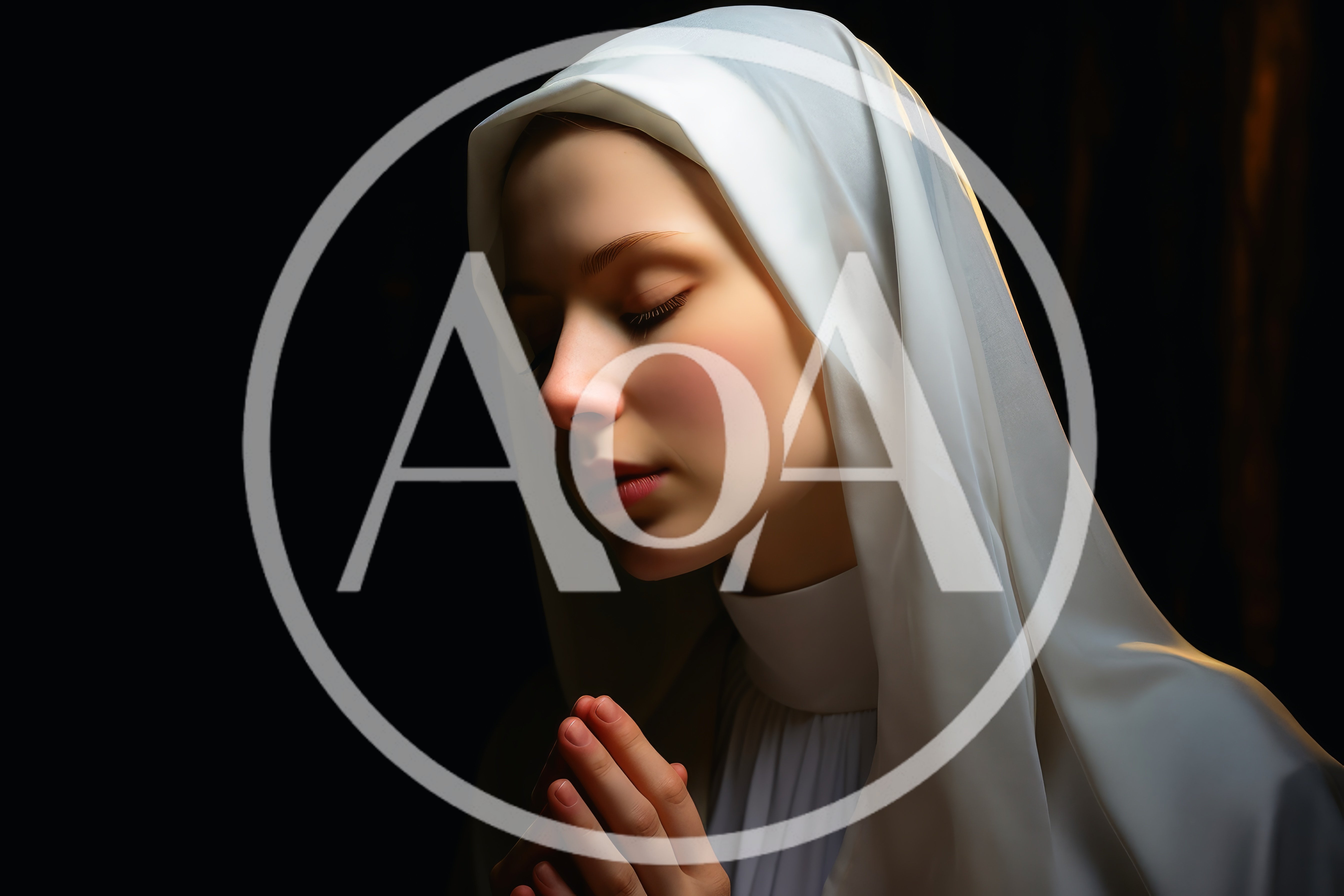Young Nun Praying With Hands Clasped