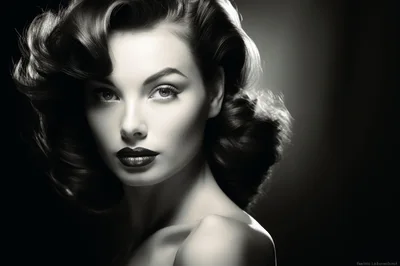 Portrait Of A Glamorous Woman With Vintage Hairstyle