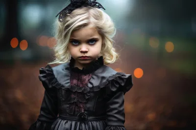 Portrait Of A Young Girl In Victorian Gothic Attire