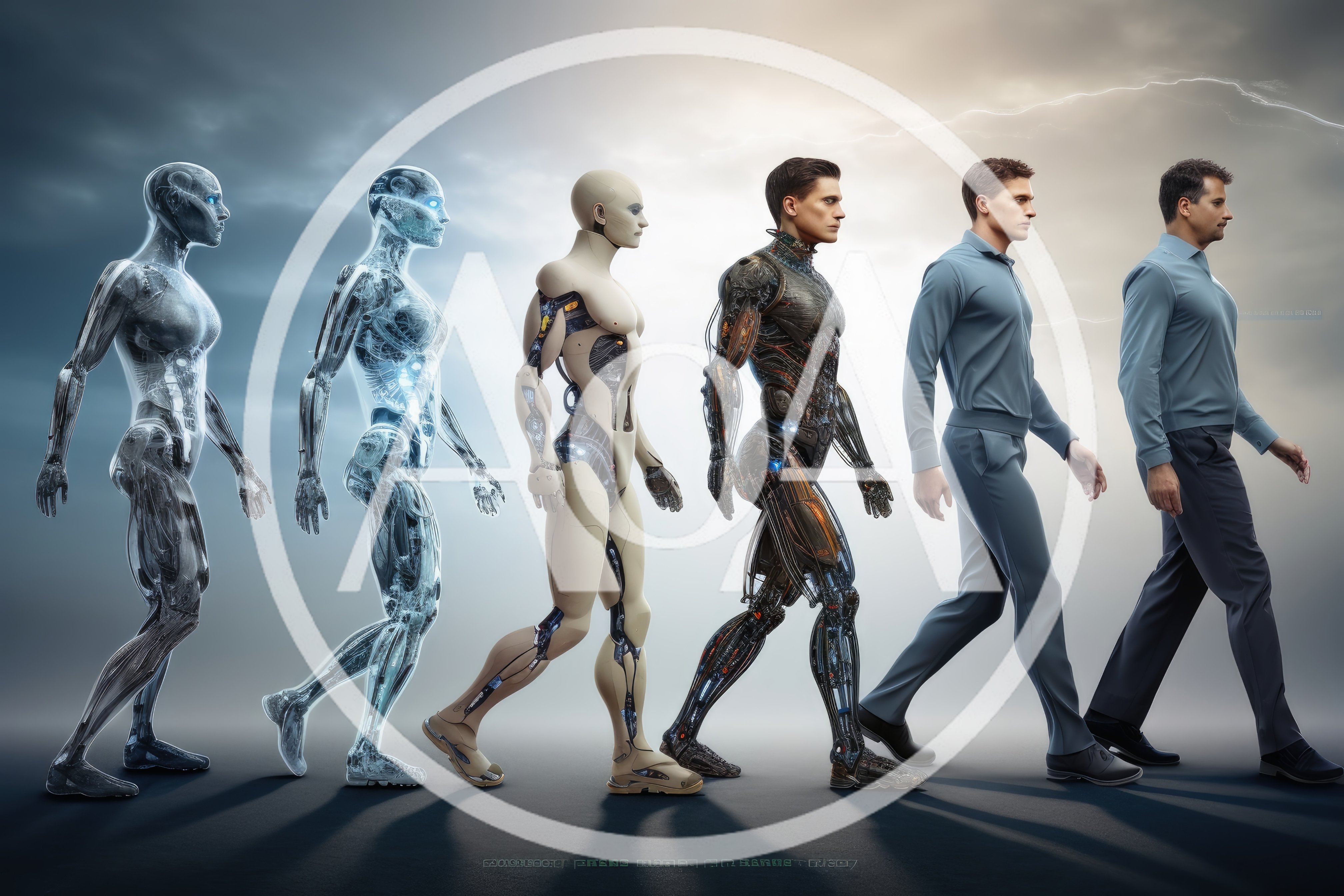 Evolutionary Progression From Robotic Android To Human Male